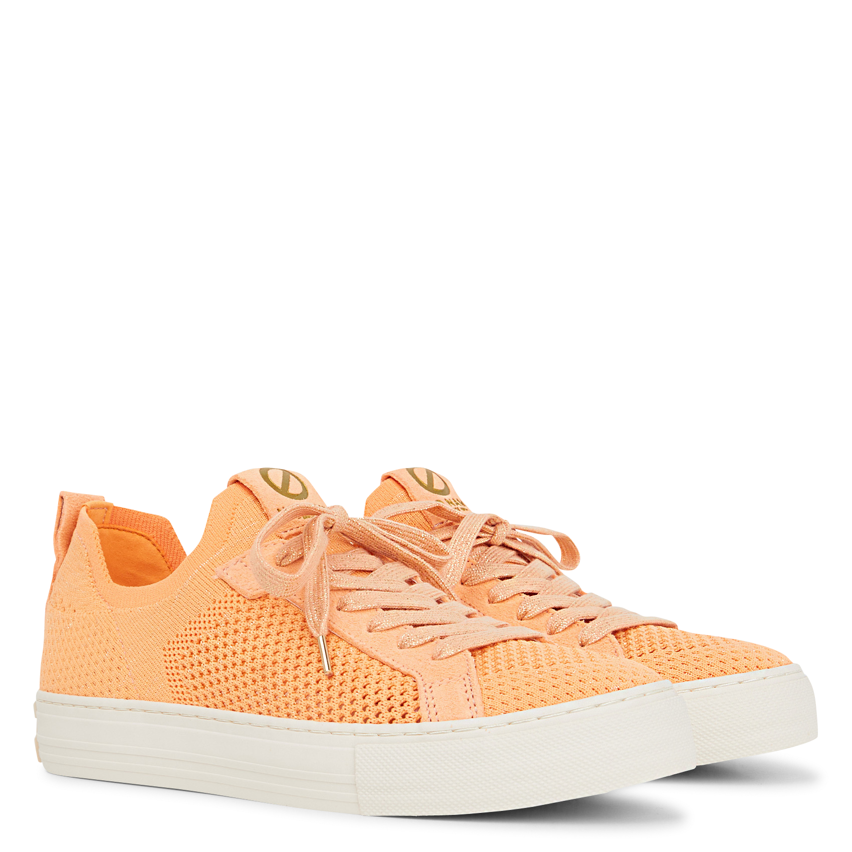 Crochet canvas low-top trainers NO NAME Orange