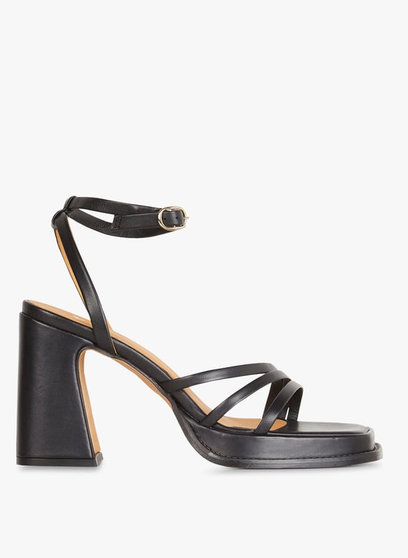 Black High leather sandals