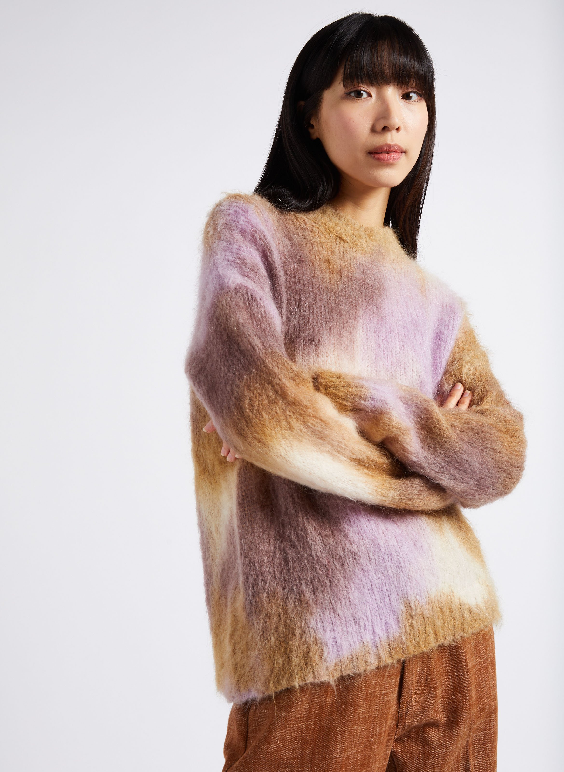 Pull ample à col rond Violet