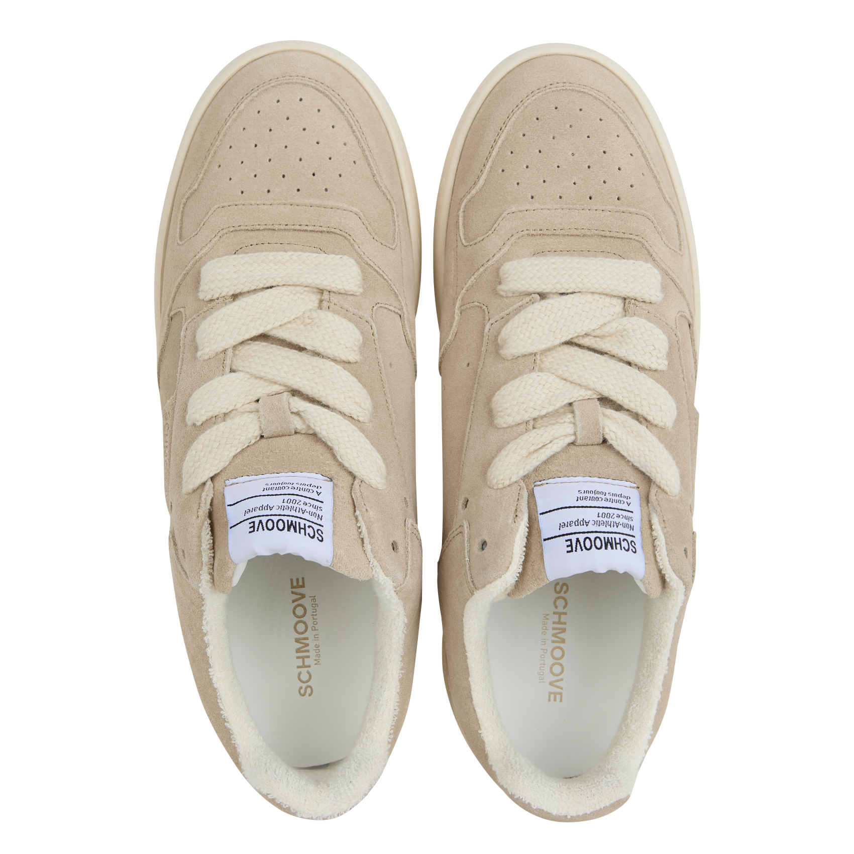 Baskets basses en cuir velours Beige