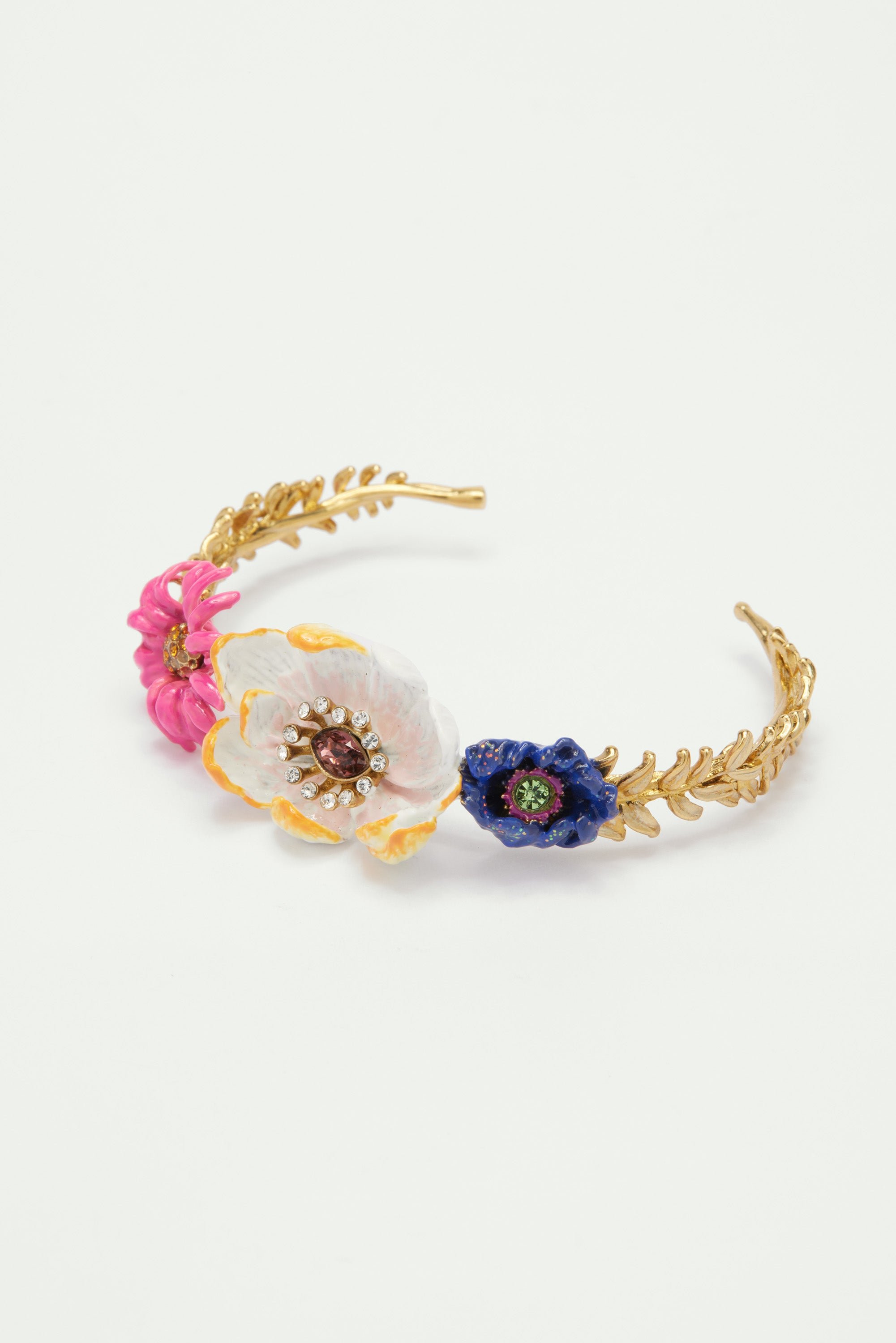 Flower bouquet bangle bracelet LES NEREIDES Multicolored