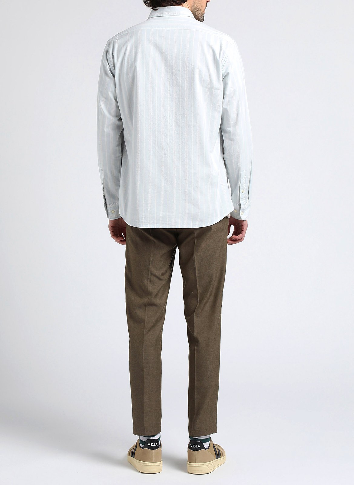 Hemd aus Baumwoll-Mix mit Button-down-Kragen SELECTED Blau