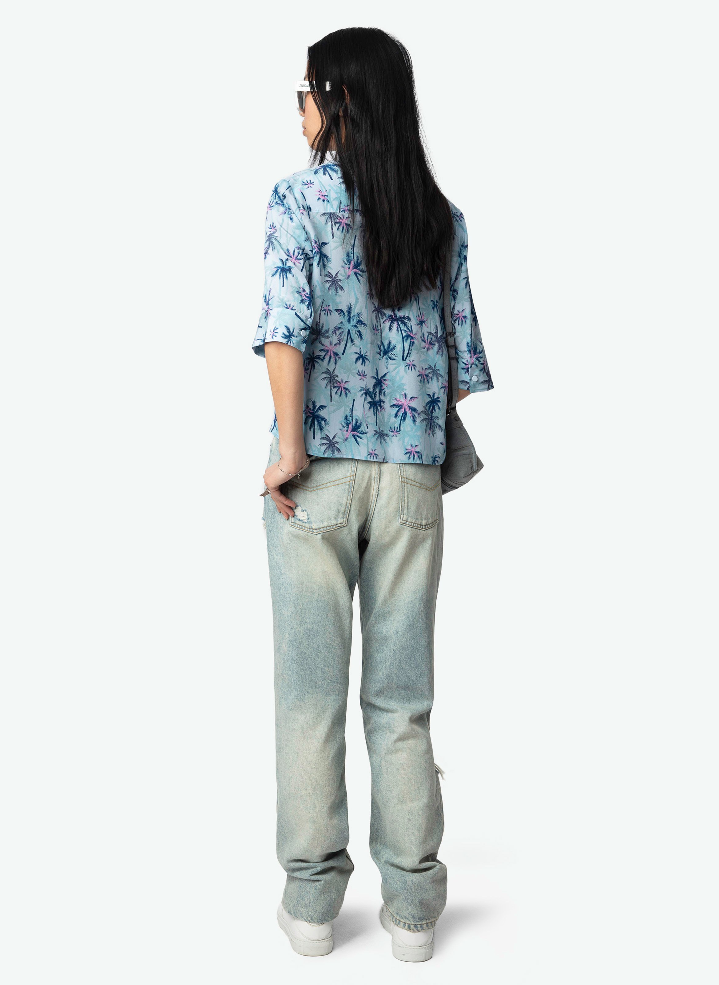 Seidenbluse mit V-Ausschnitt ZADIG&VOLTAIRE Blau