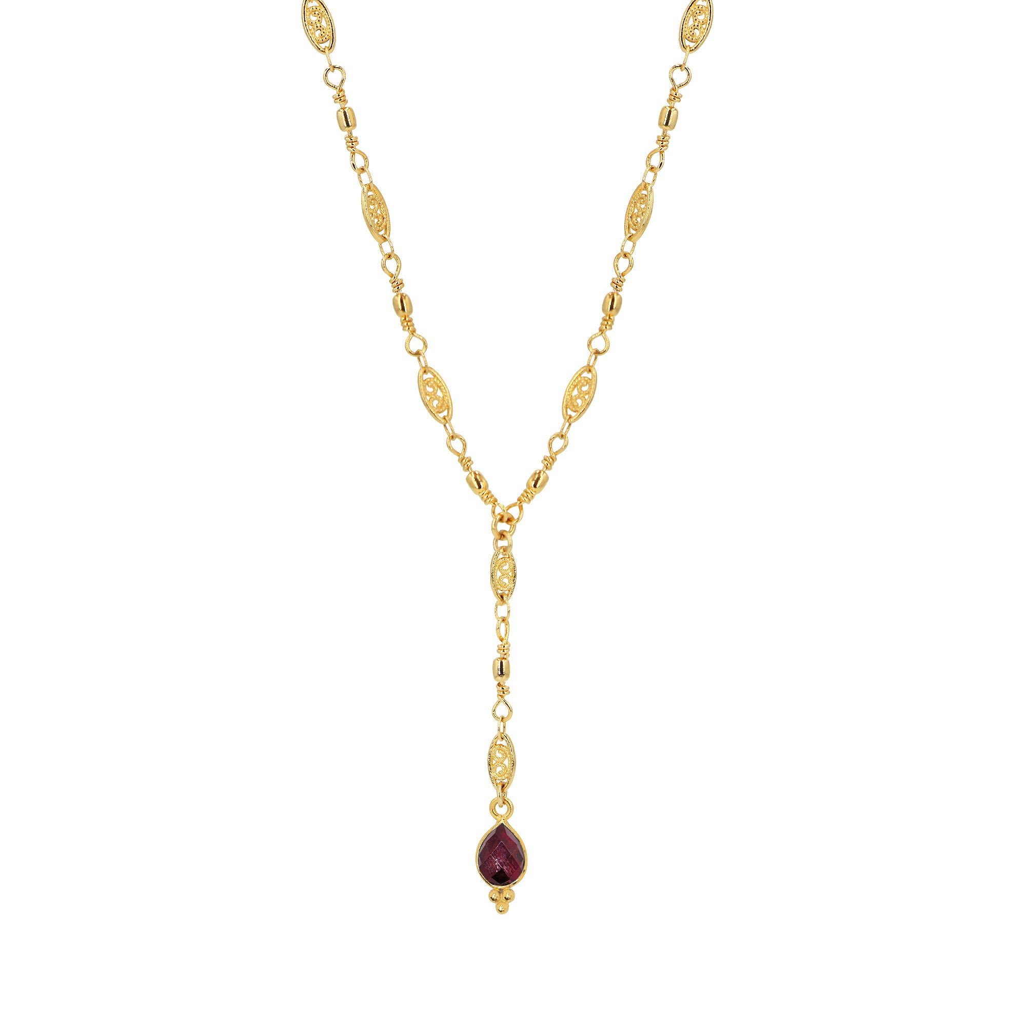 Rosary-style necklace NILAI Red