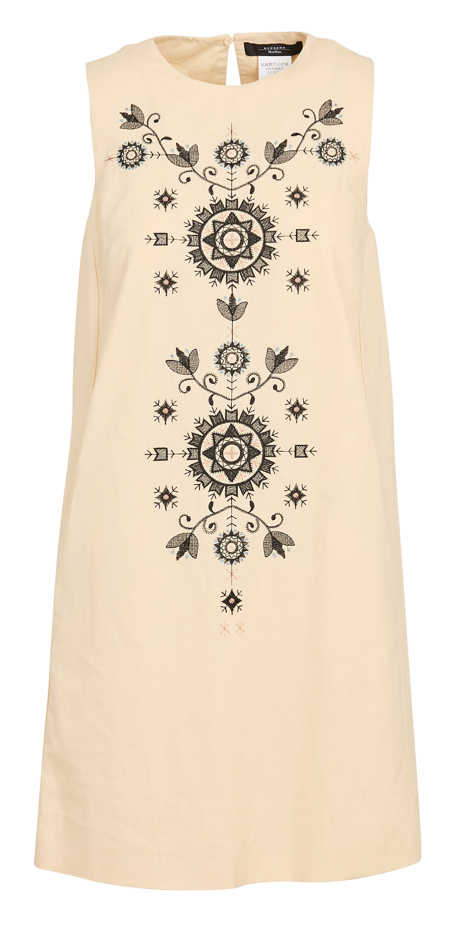 Robe courte sans manches brodée MAX MARA WEEK END Beige