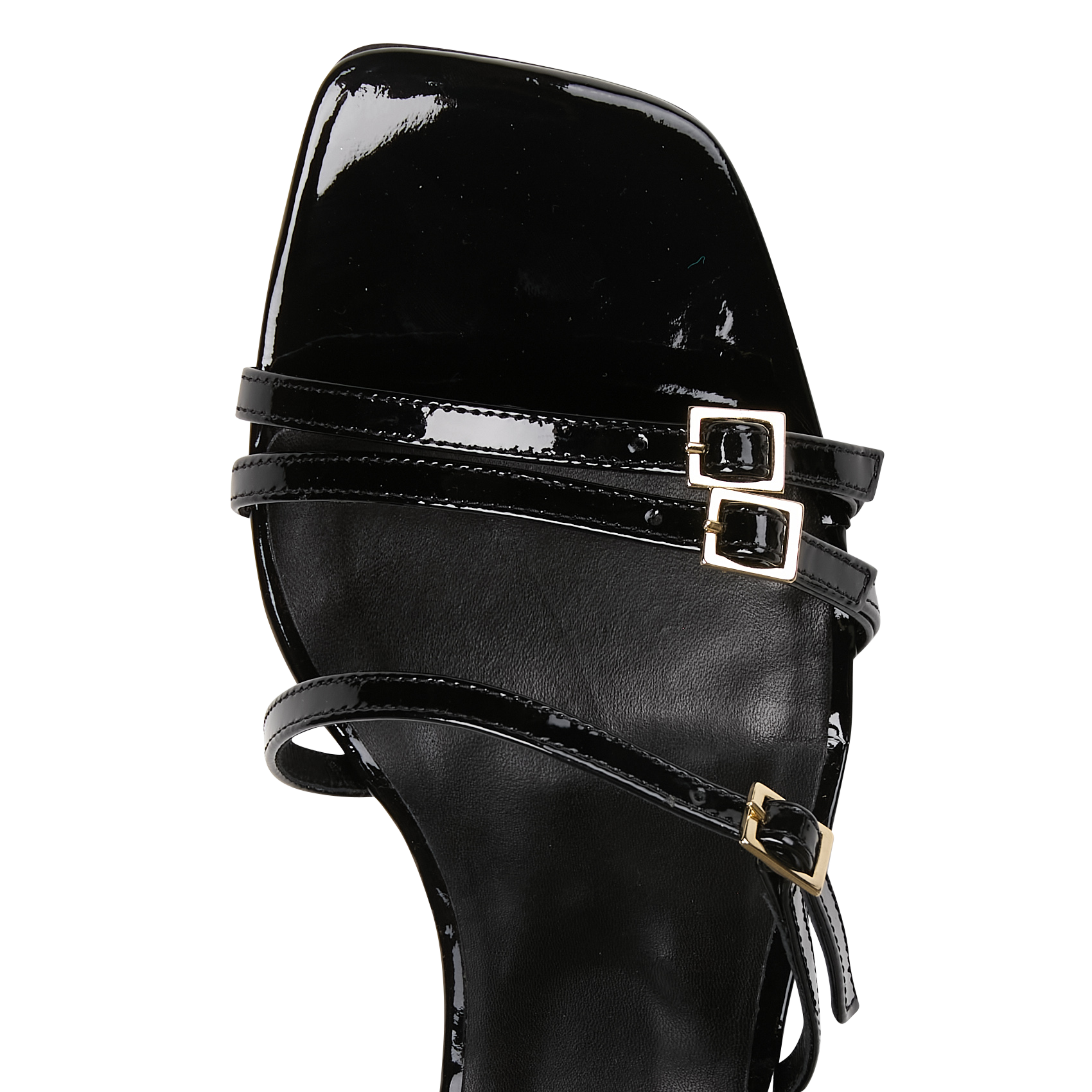 High patent-leather sandals BOBBIES Black