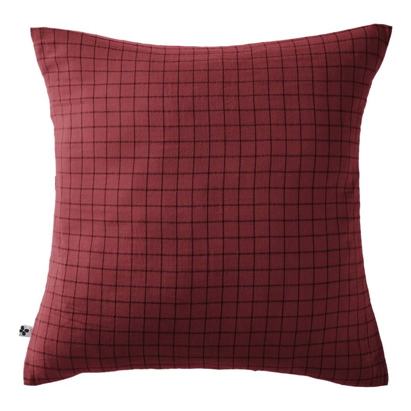 Cotton percale pillow case  Lie de vin
