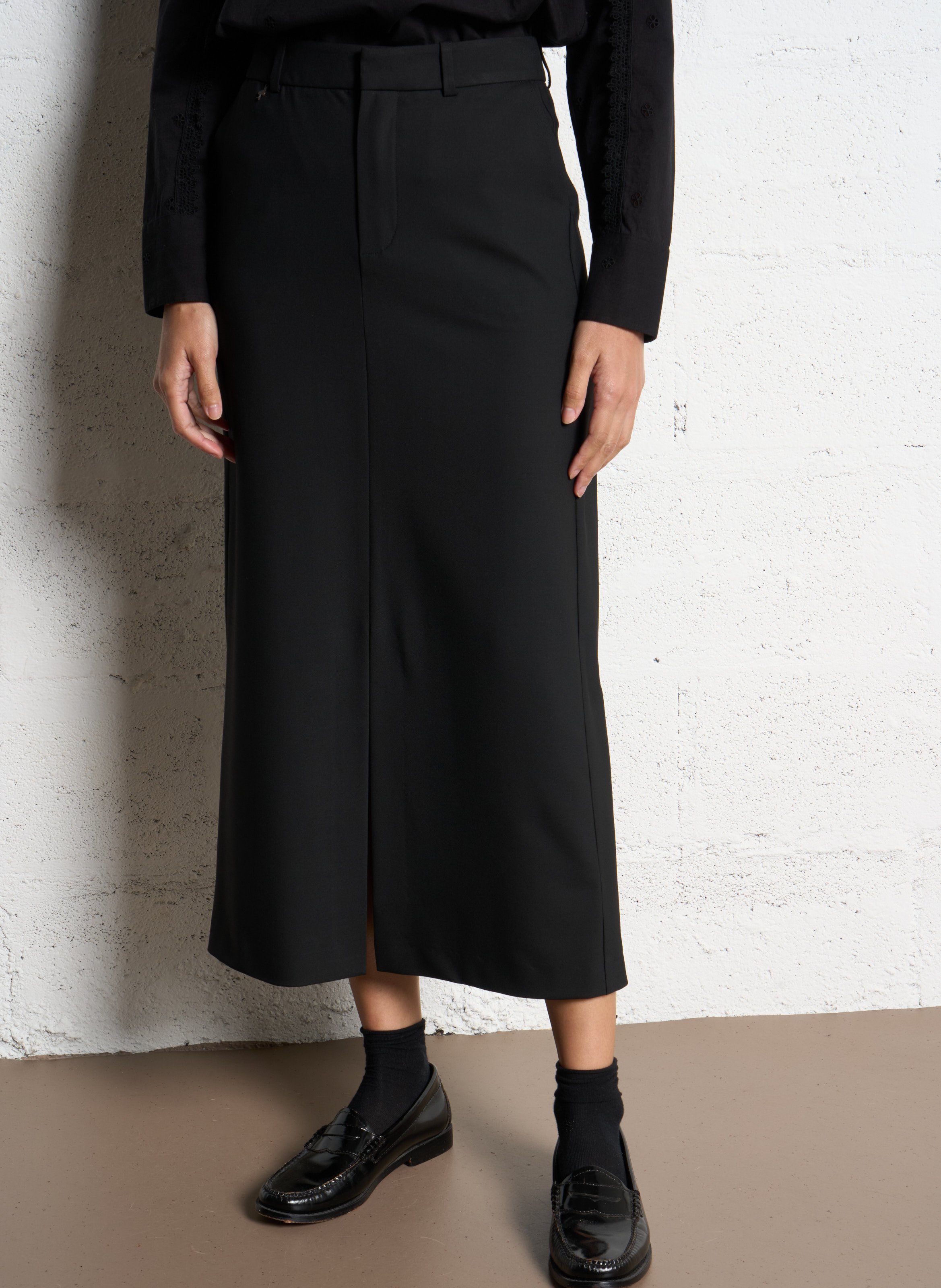 Jupe tailleur droite taille haute ONE STEP Noir
