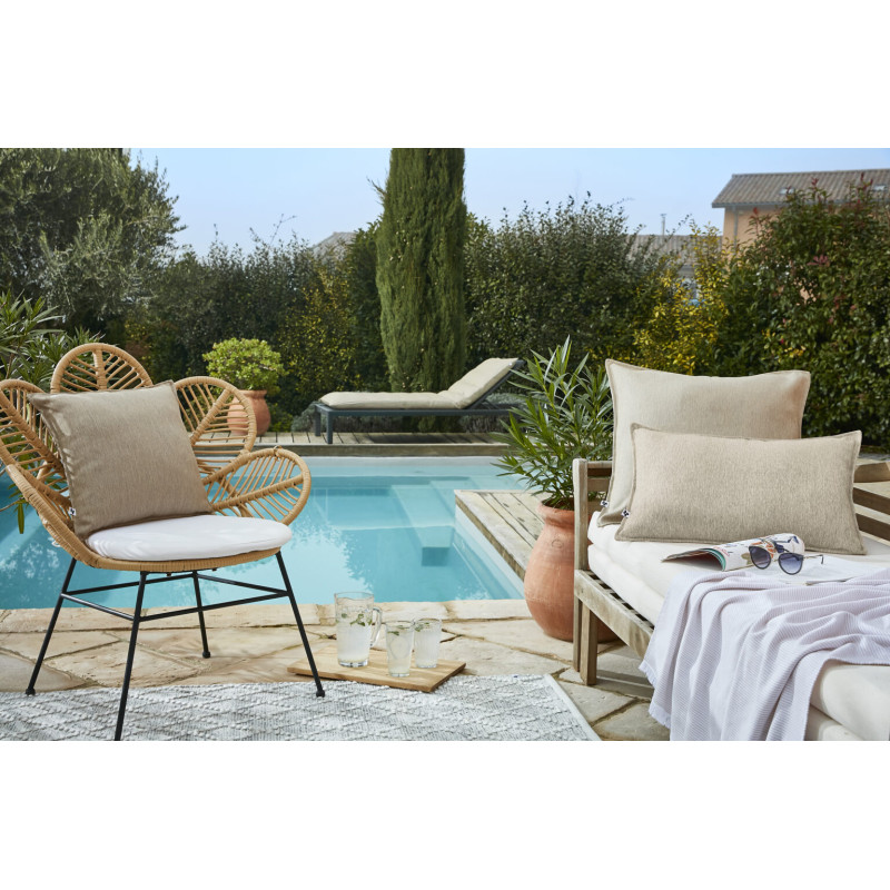 Housse de coussin "naïa outdoor" toutes dimensions l'effet papillon L'EFFET PAPILLON Beige