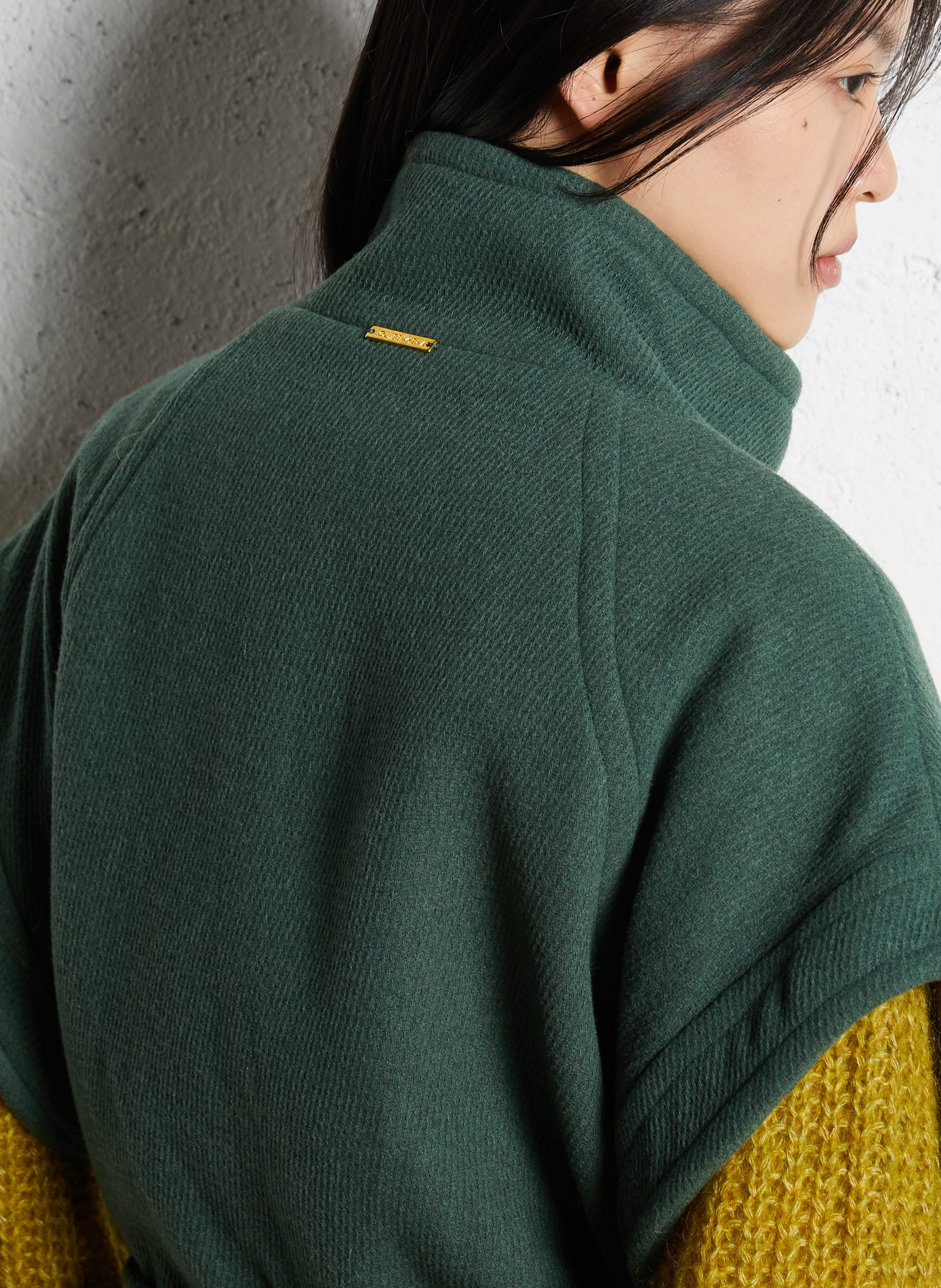 Oversized sleeveless jacket LOUISE MISHA Green