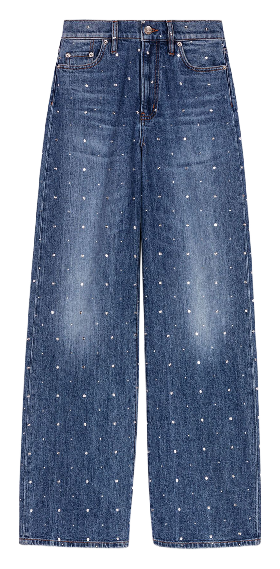 Jean large en coton mélangé MAJE Bleu