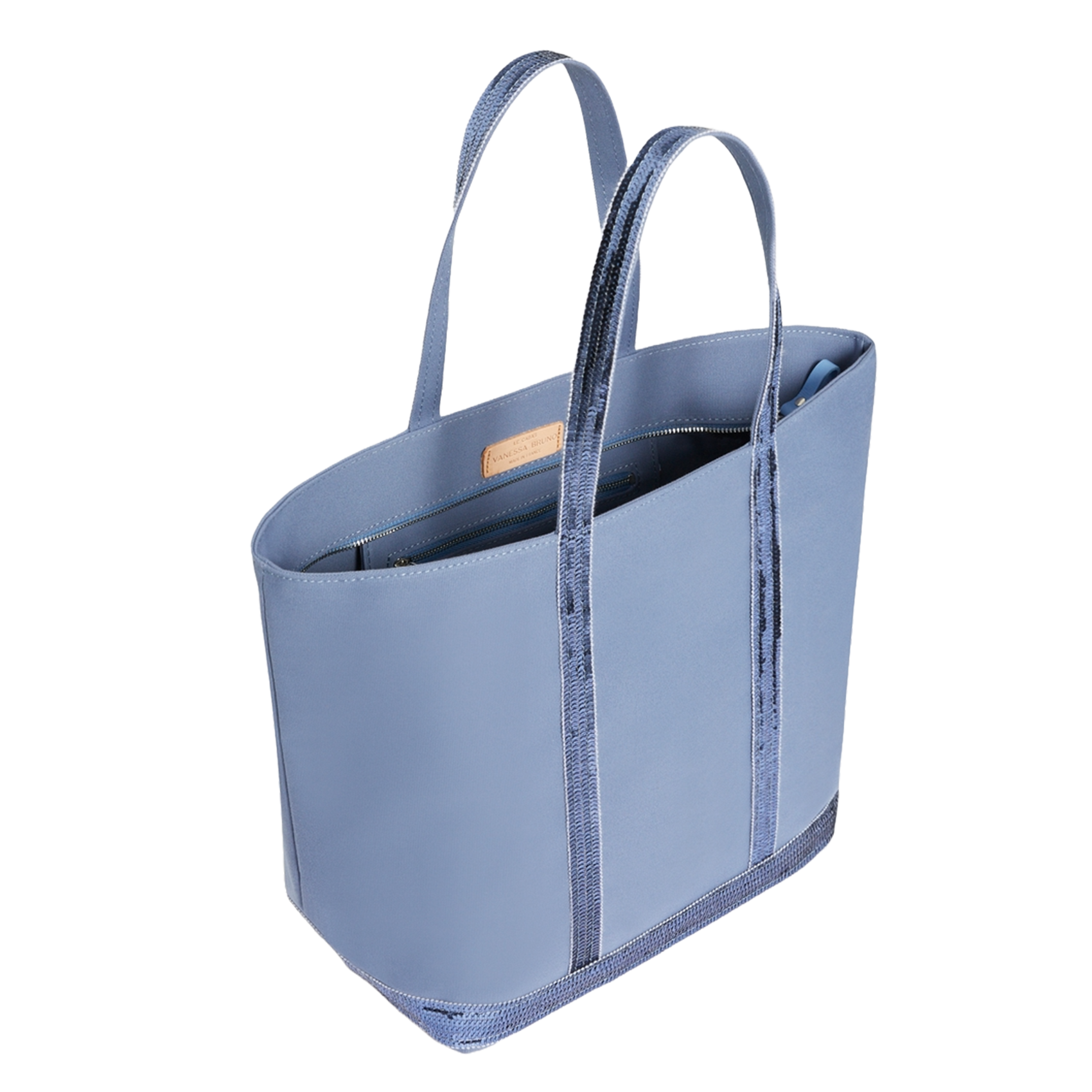 Cabas L à sequins en toile de coton  VANESSA BRUNO Bleu