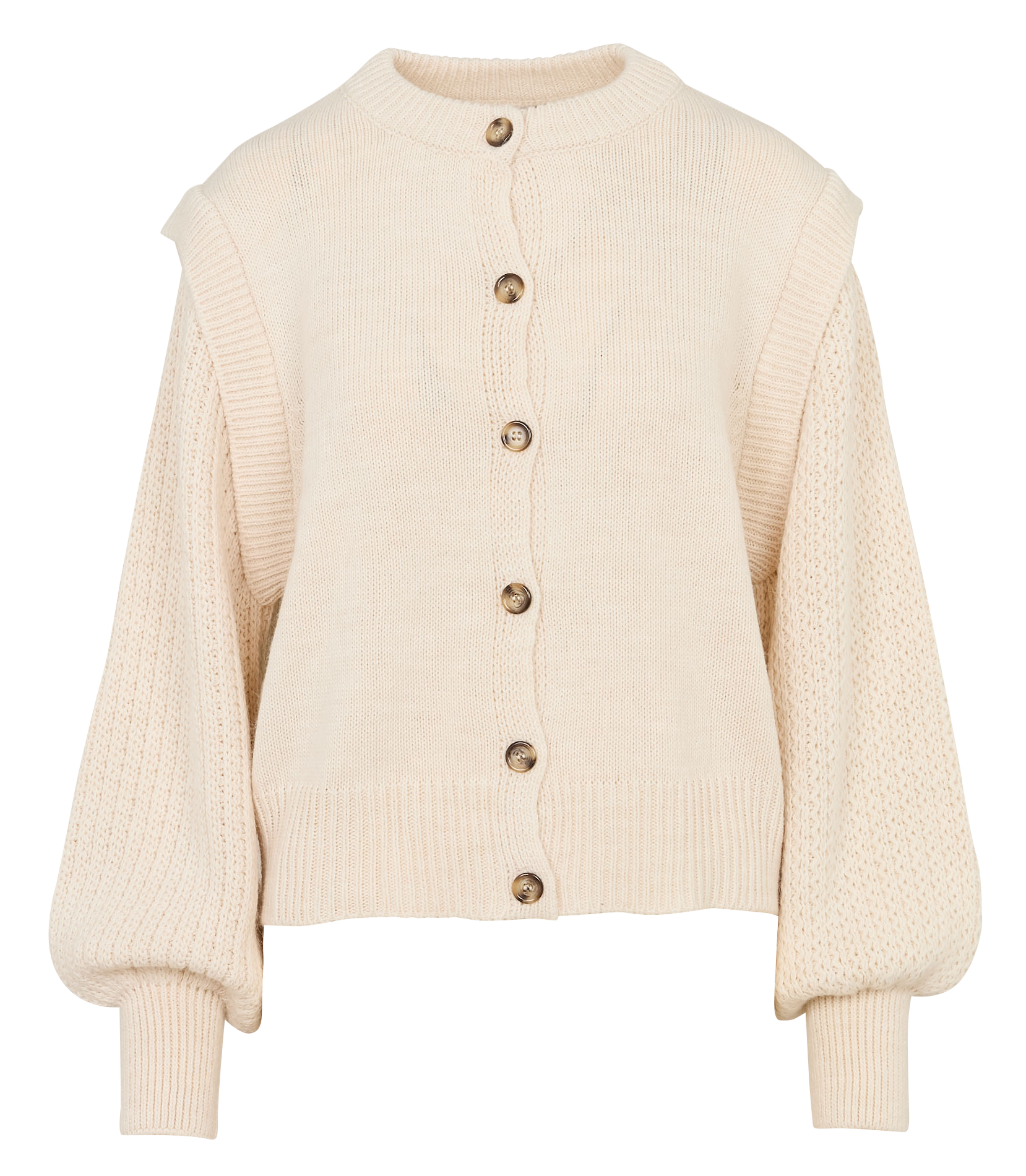 Weit geschnittene Weste mit Puffärmeln LA FEE MARABOUTEE Weiss