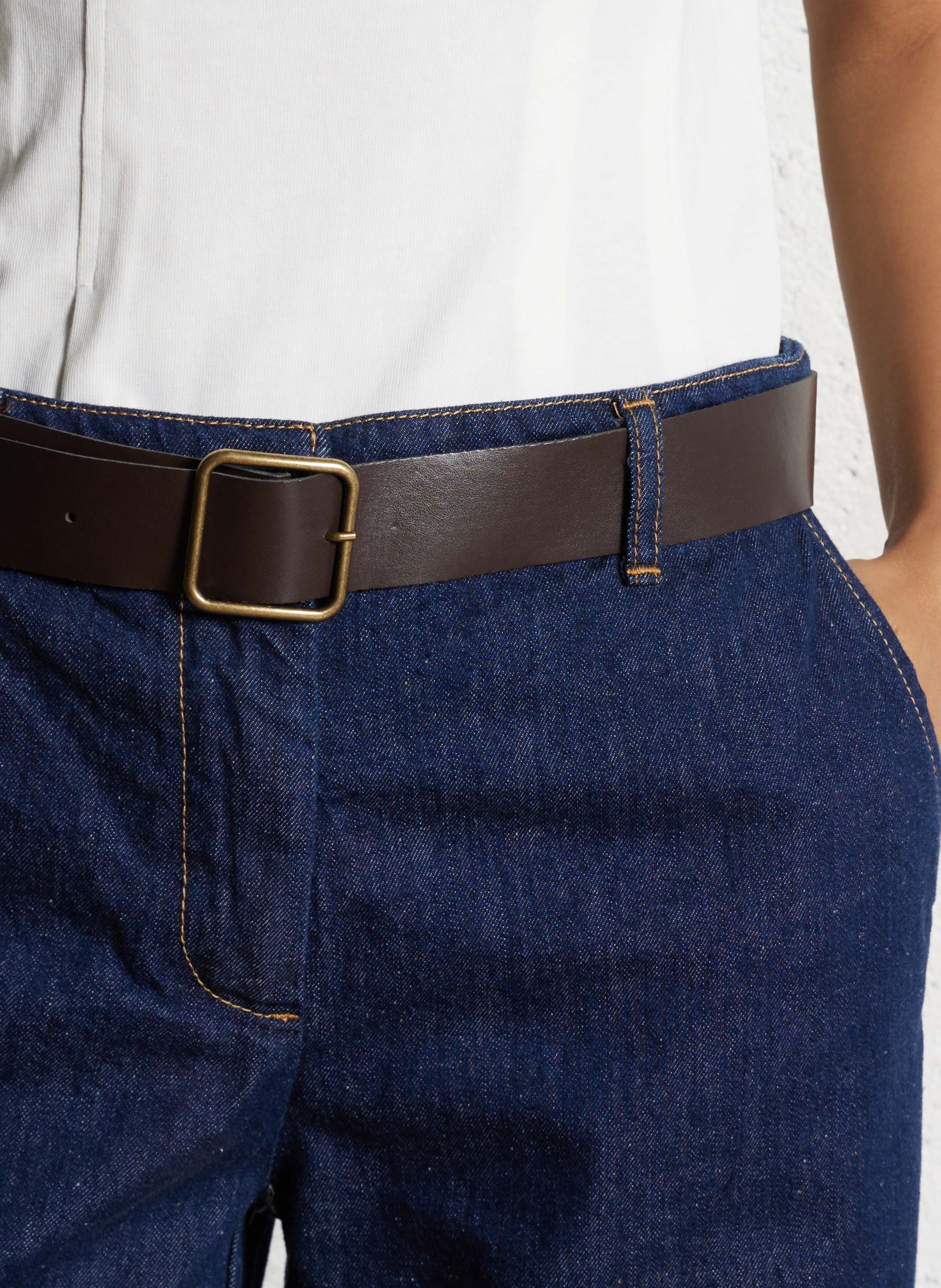 Straight cotton-blend pants PLEASE Blue