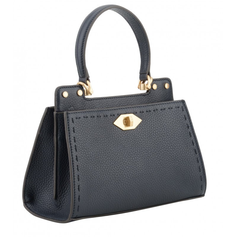 Handbag - cowhide leather POURCHET Blue