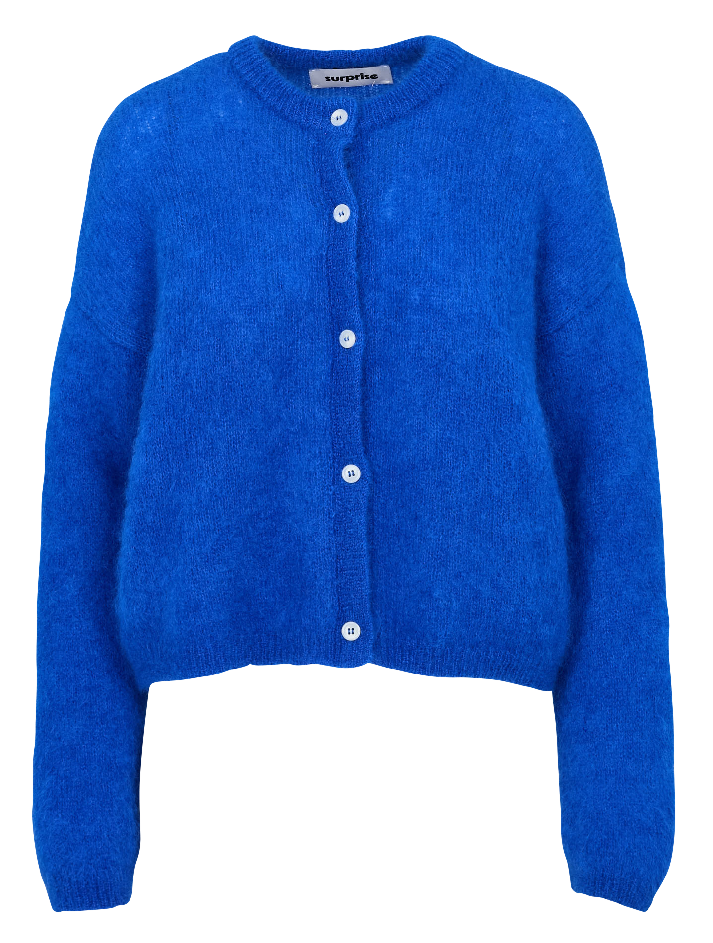 Gilet ample col rond en mohair mélangé SURPRISE Bleu