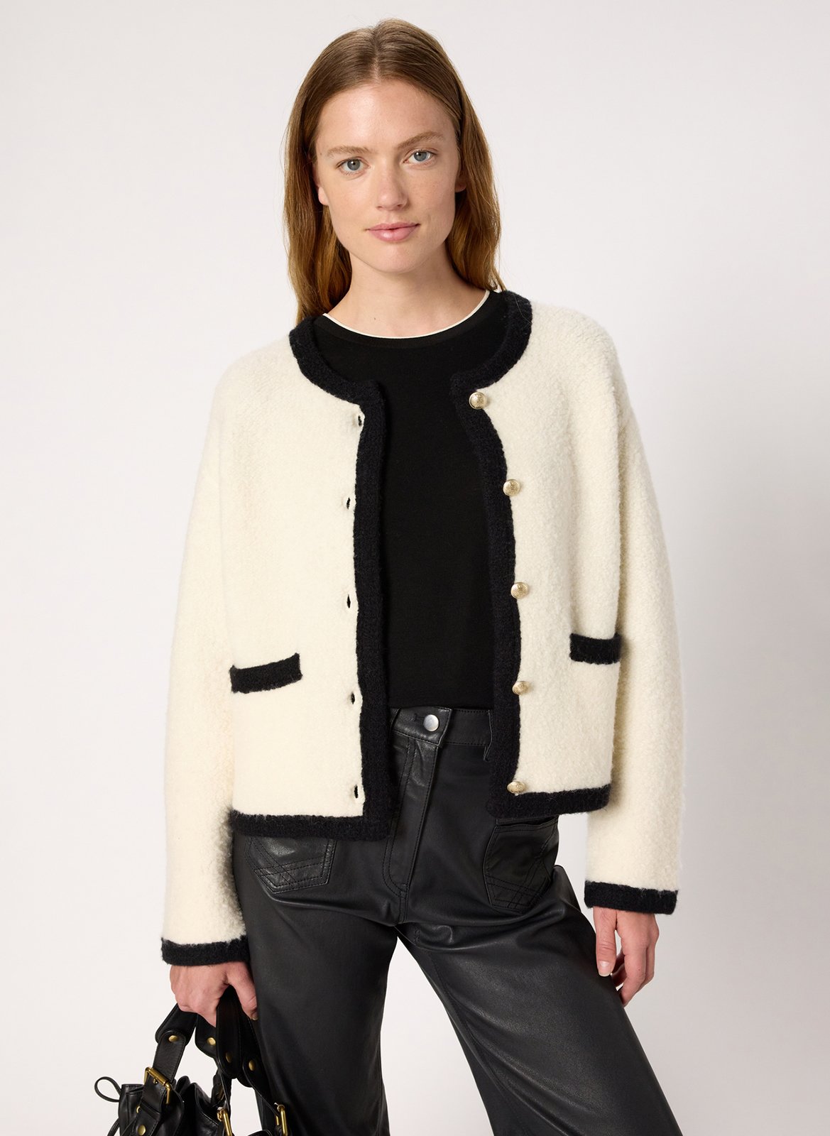 Round-neck wool blend vest GERARD DAREL Beige