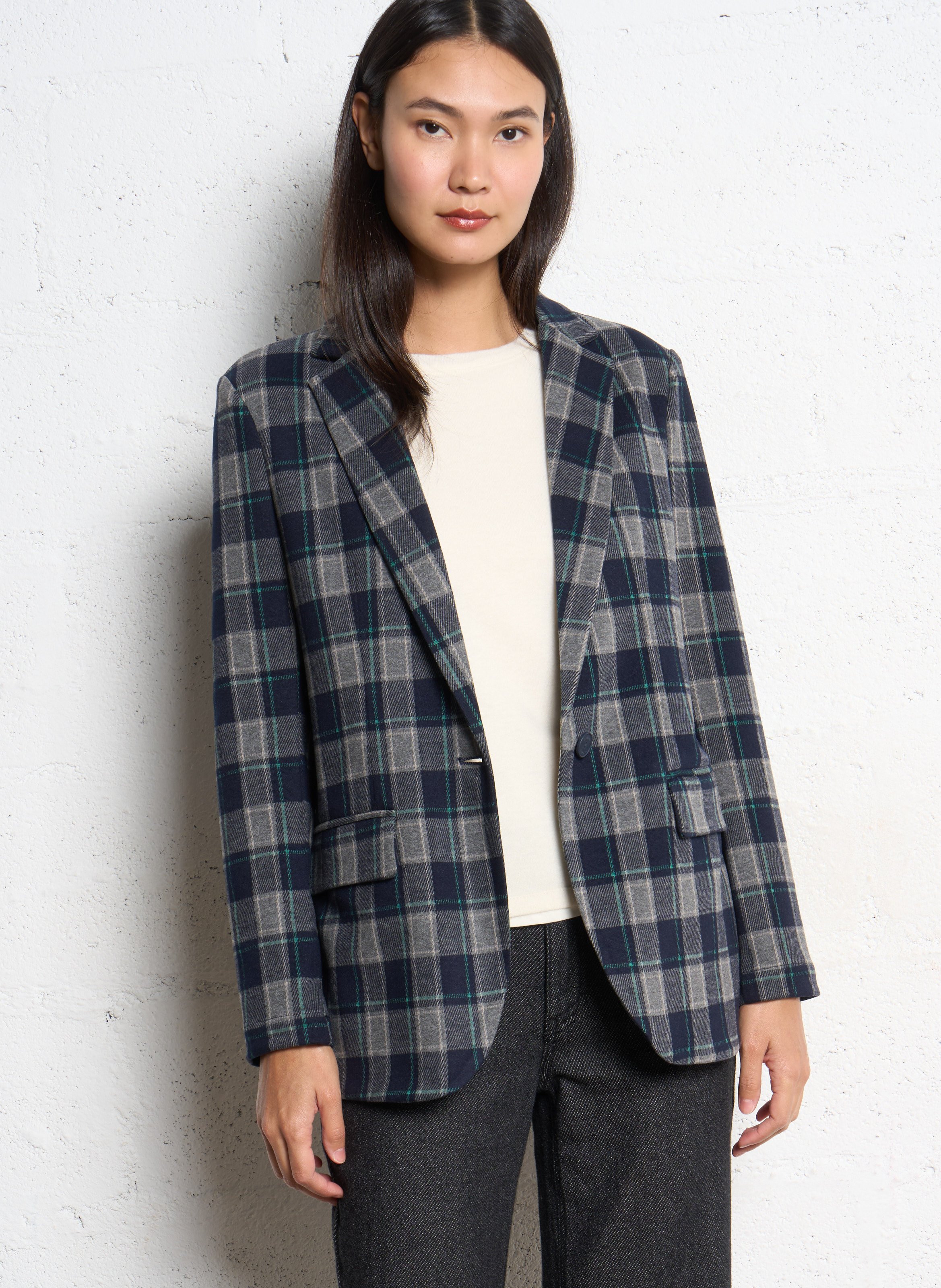 Veste tailleur droite à carreaux PLEASE