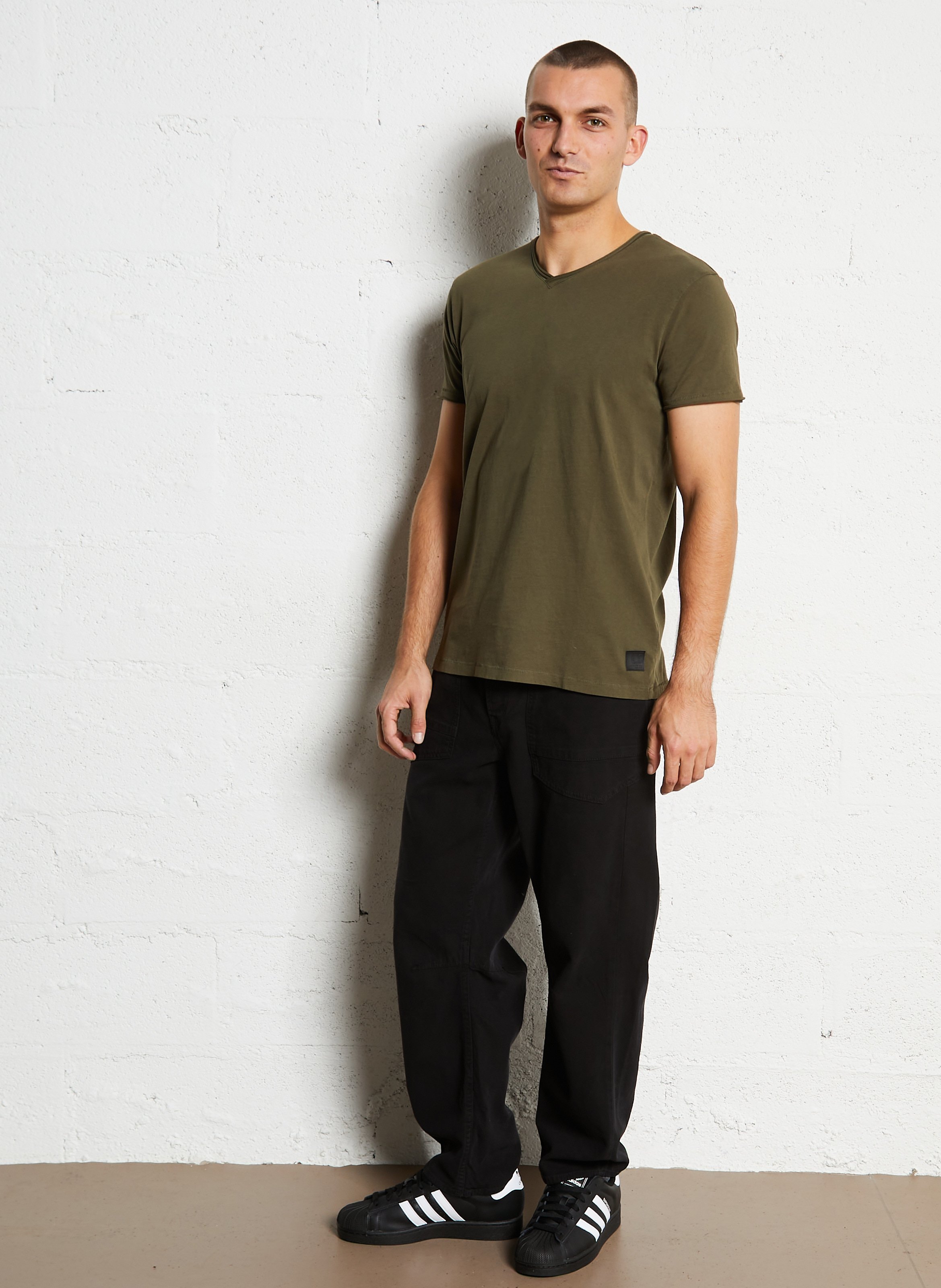 Straight leg jeans in blended cotton Black