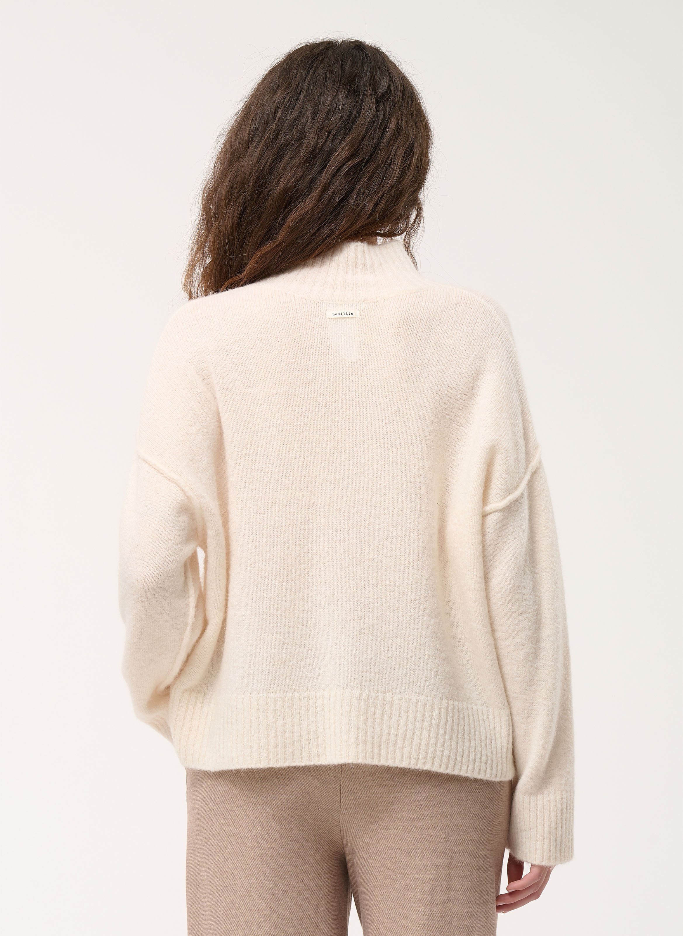 Pull col rond  HUMILITY Blanc