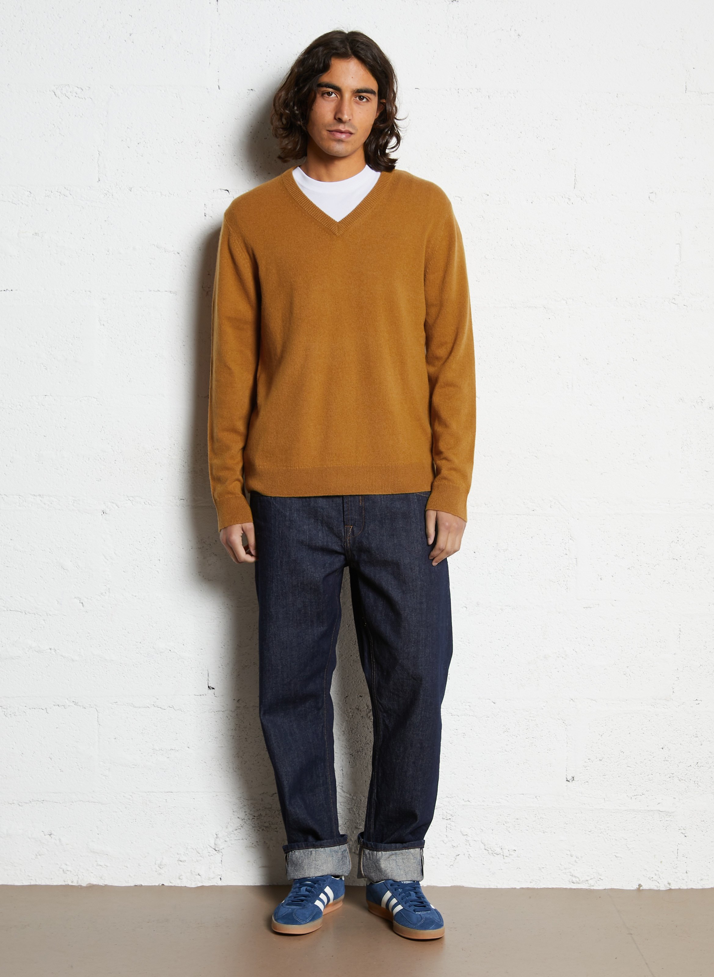 Baskets basses en cuir velours ADIDAS Bleu