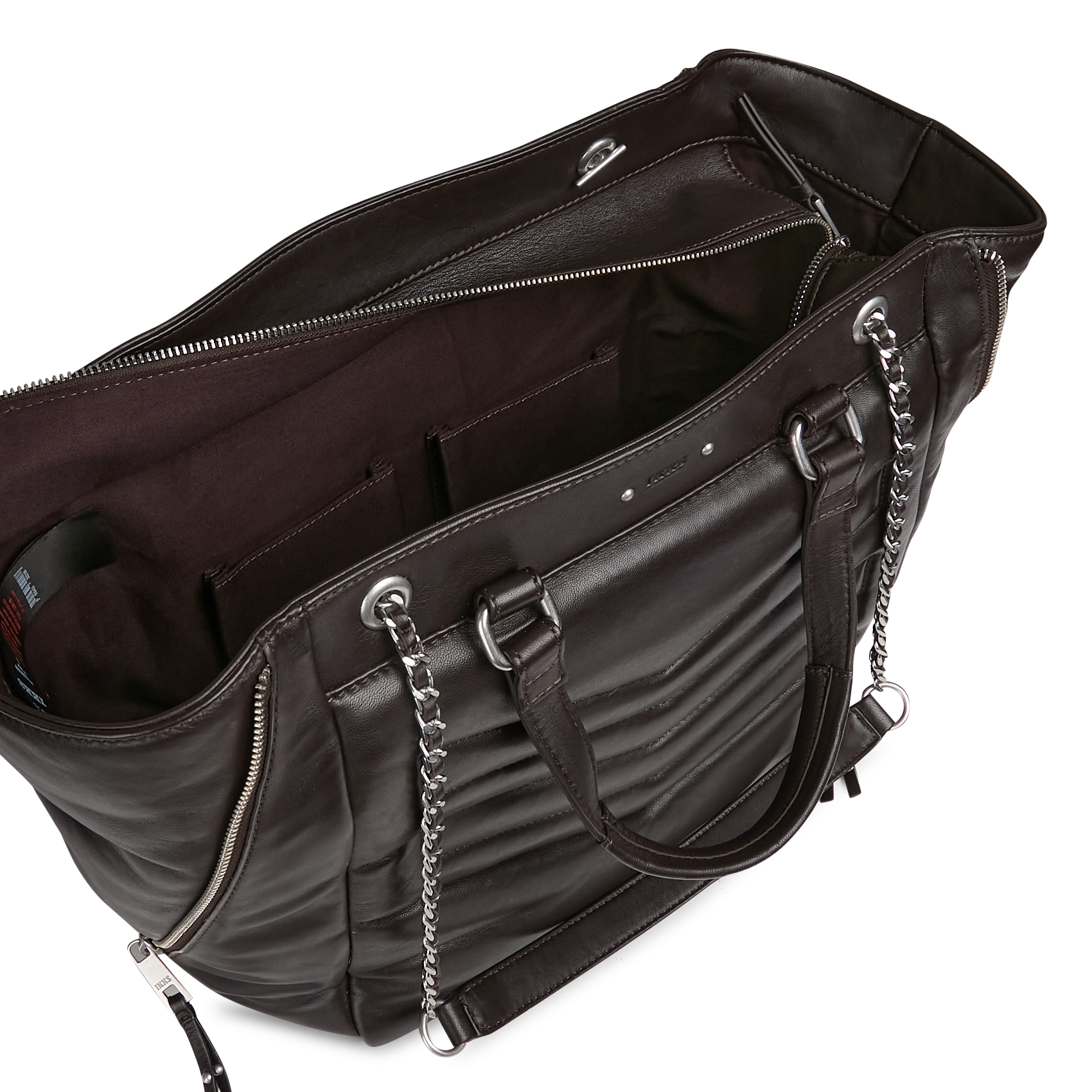 Leather clutch bag IKKS Brown