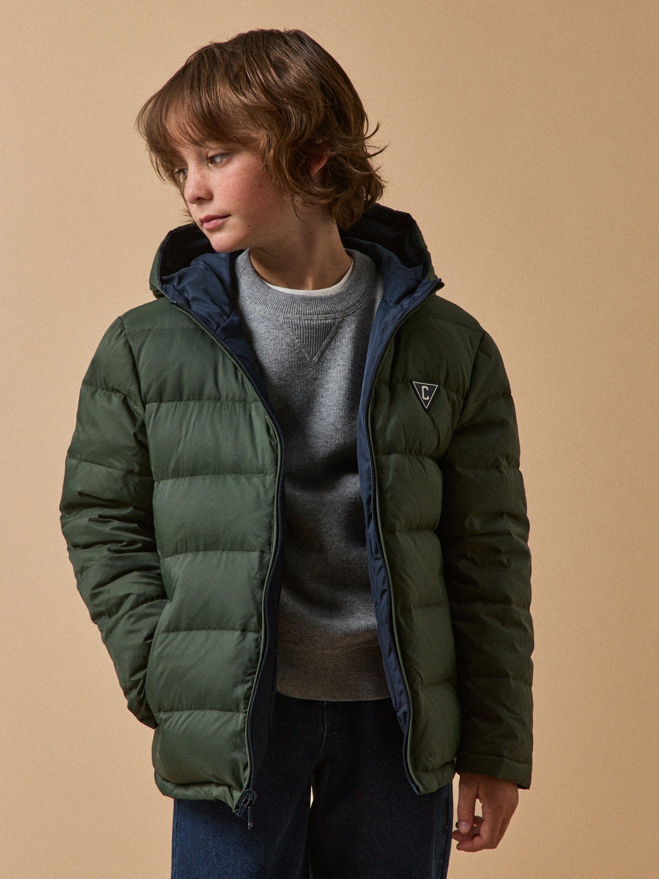 Deurope reversible padded jacket CYRILLUS Green