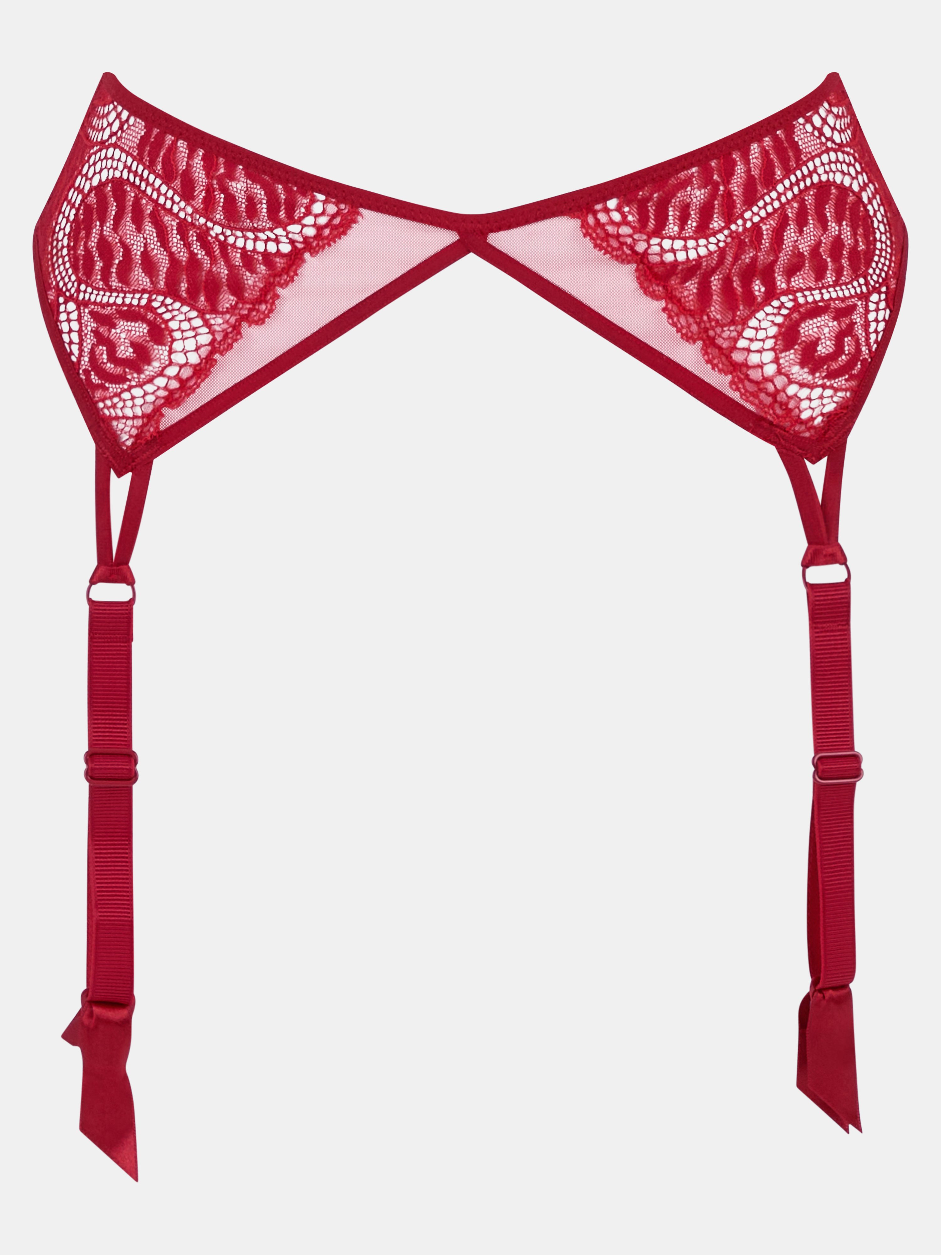 Lace garter belt CHANTELLE PULP Red