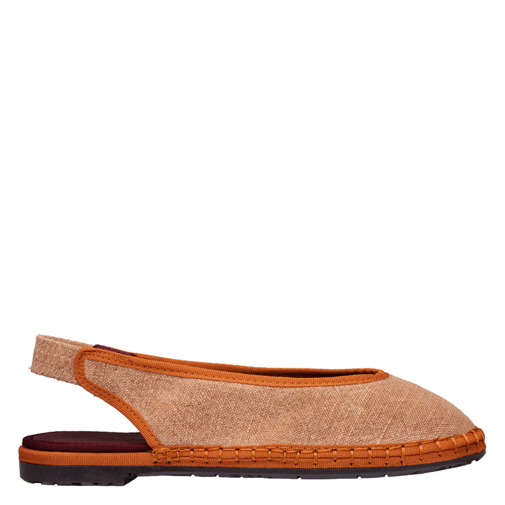 Linen ballerina flats FLABELUS Brown