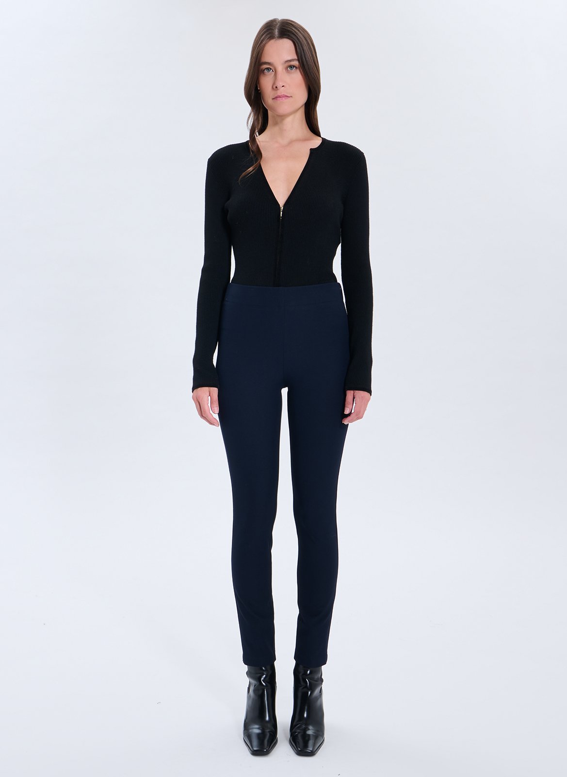 Pantalon skinny taille haute uni ZAPA Bleu