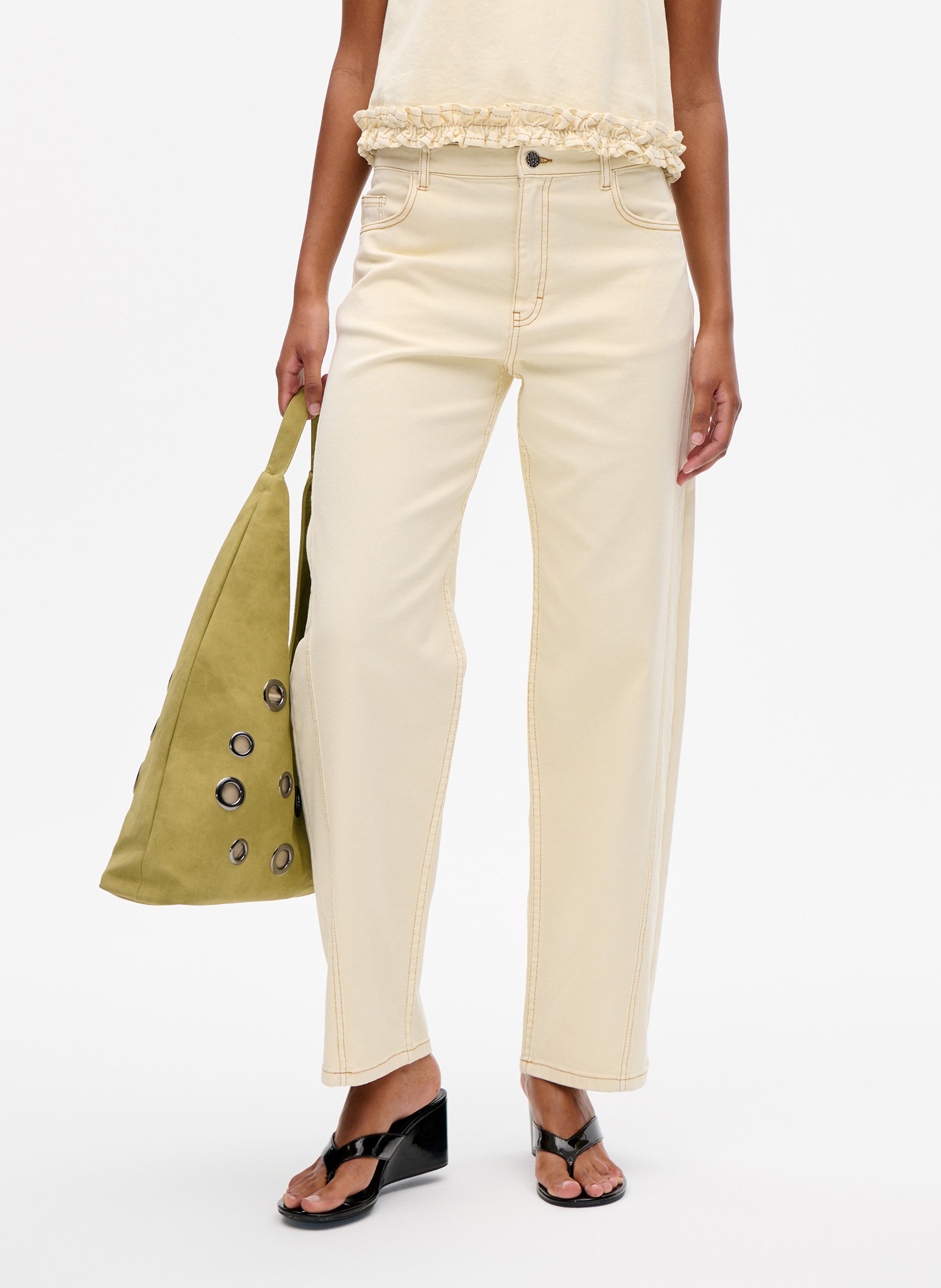 Straight organic cotton-blend jeans BAUM UND PFERDGARTEN White