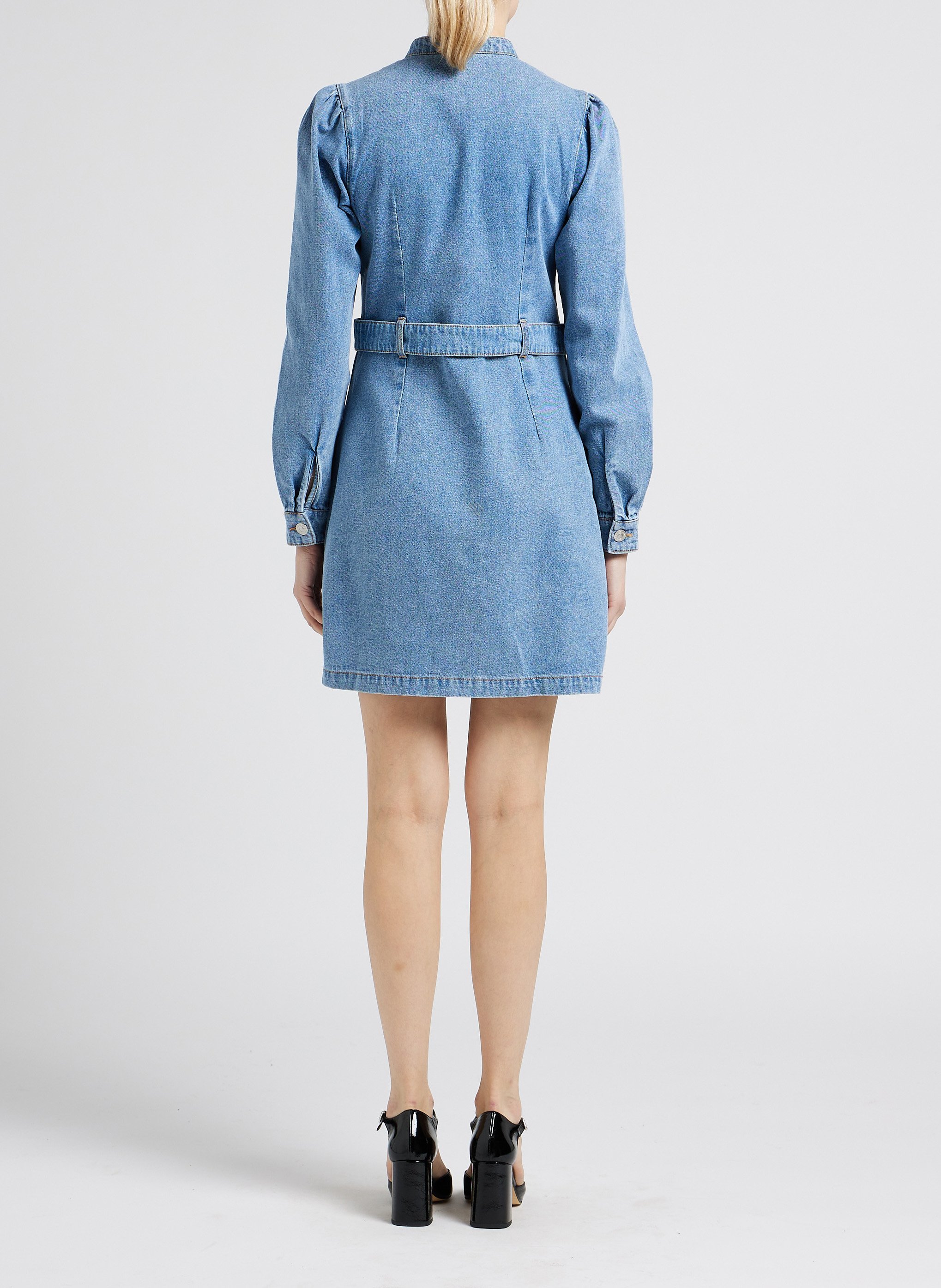 Kurzkleid aus Baumwoll-Denim PIECES Jeans ohne Waschung