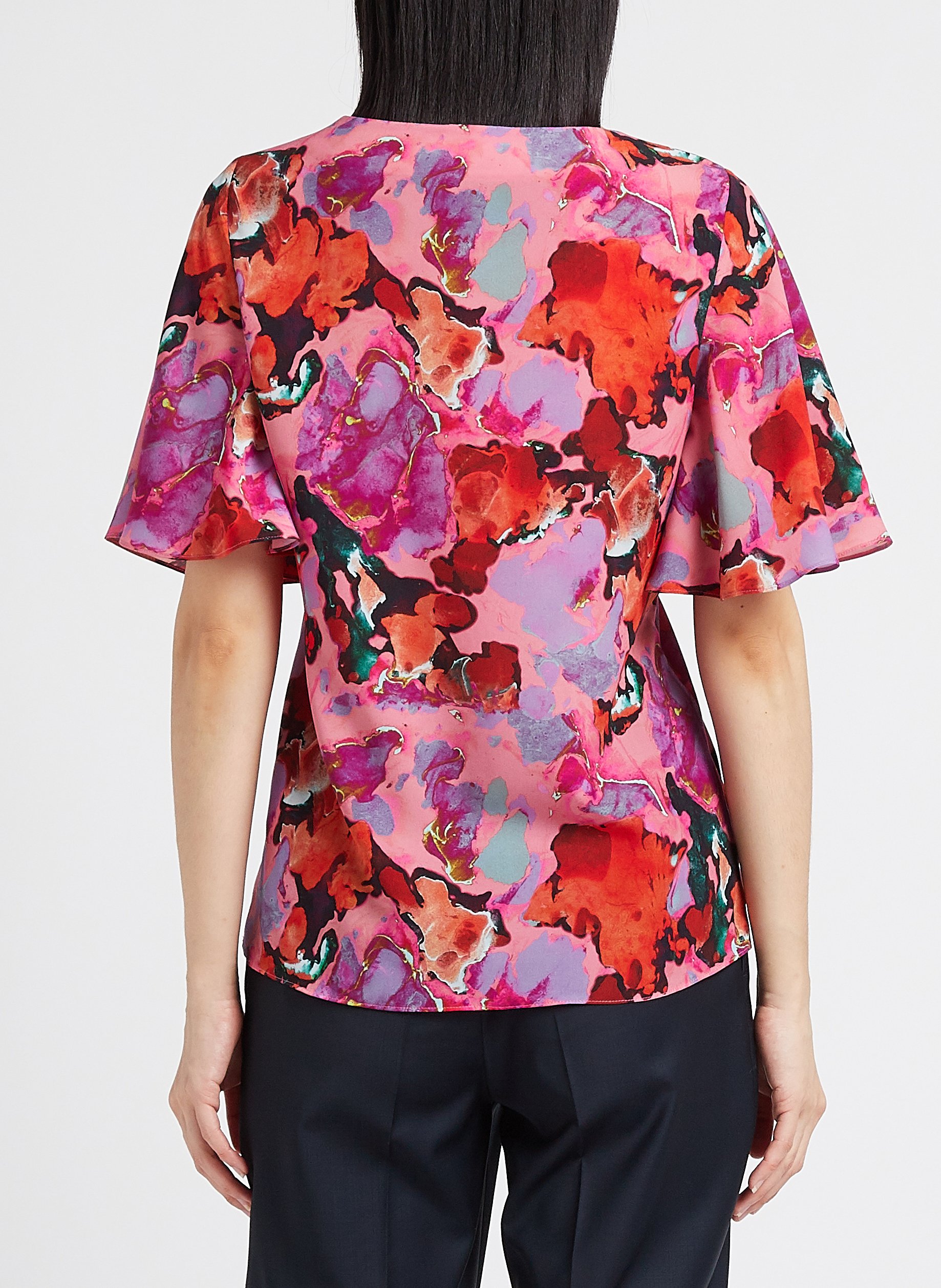 Top mit V-Ausschnitt und Print PAUL SMITH Rosa