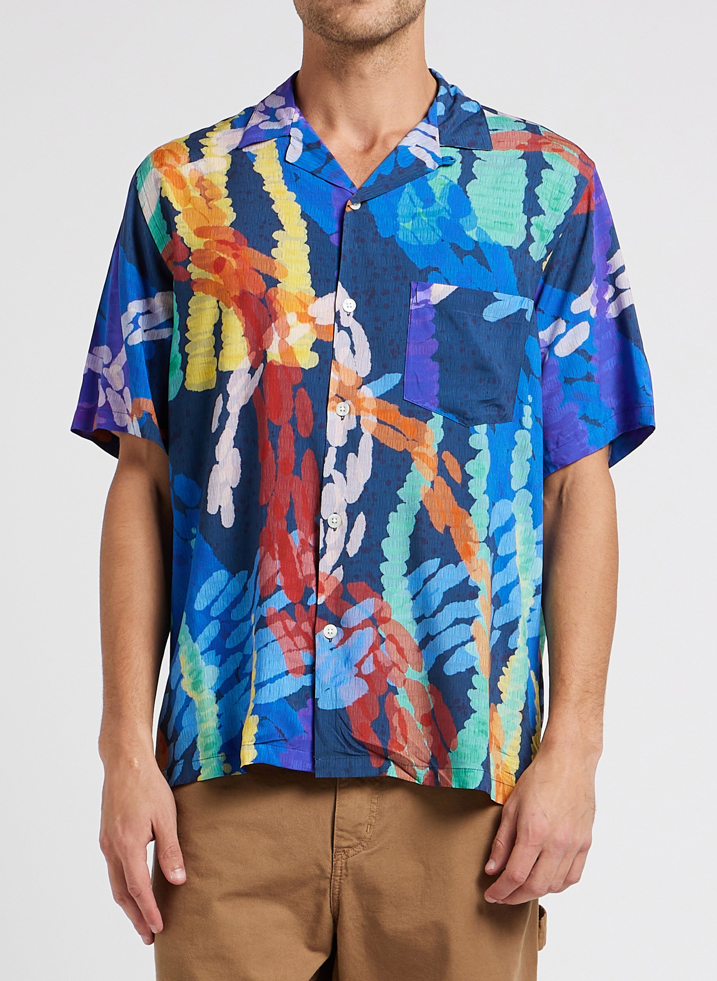 Chemise col cubain regular-fit imprimée  PORTUGUESE FLANNEL Multicolore