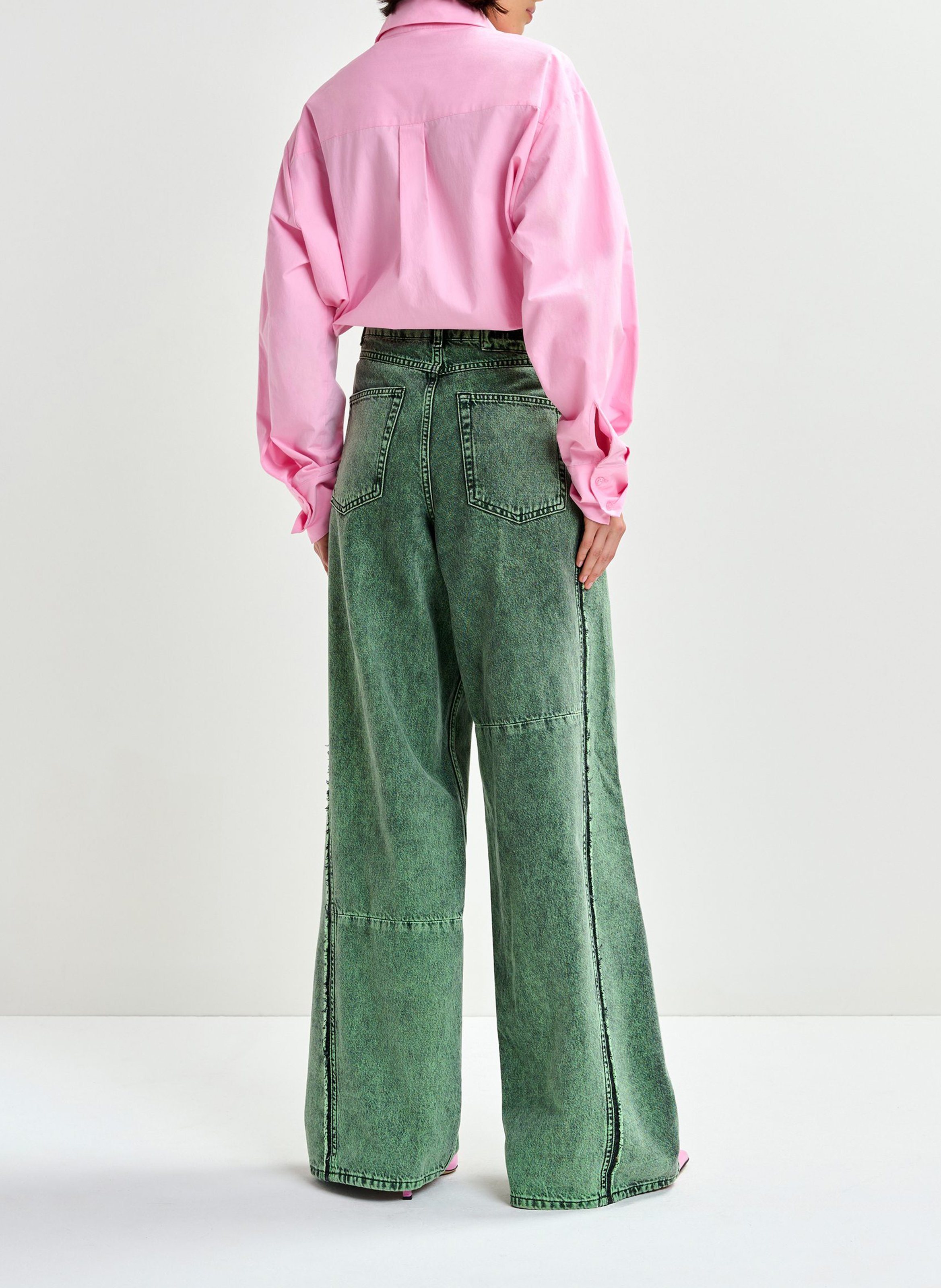 Oversized shirt with extended plain collar ESSENTIEL ANTWERP Pink