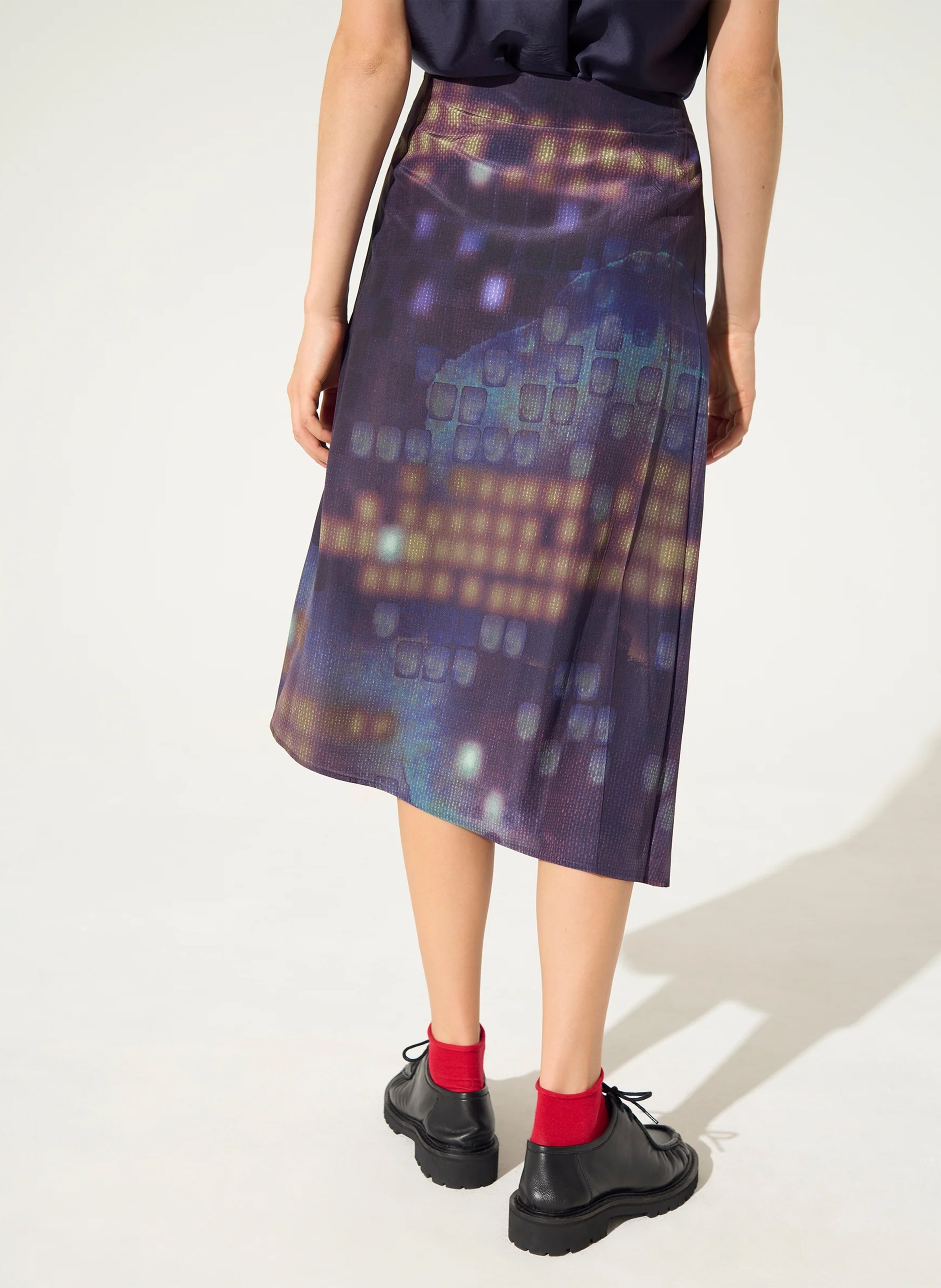 Jupe midi imprimée COTELAC Violet