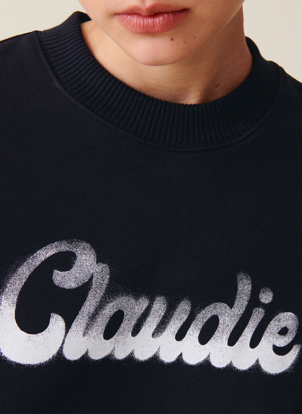 Sweatshirt ample imprimé en coton CLAUDIE PIERLOT Bleu