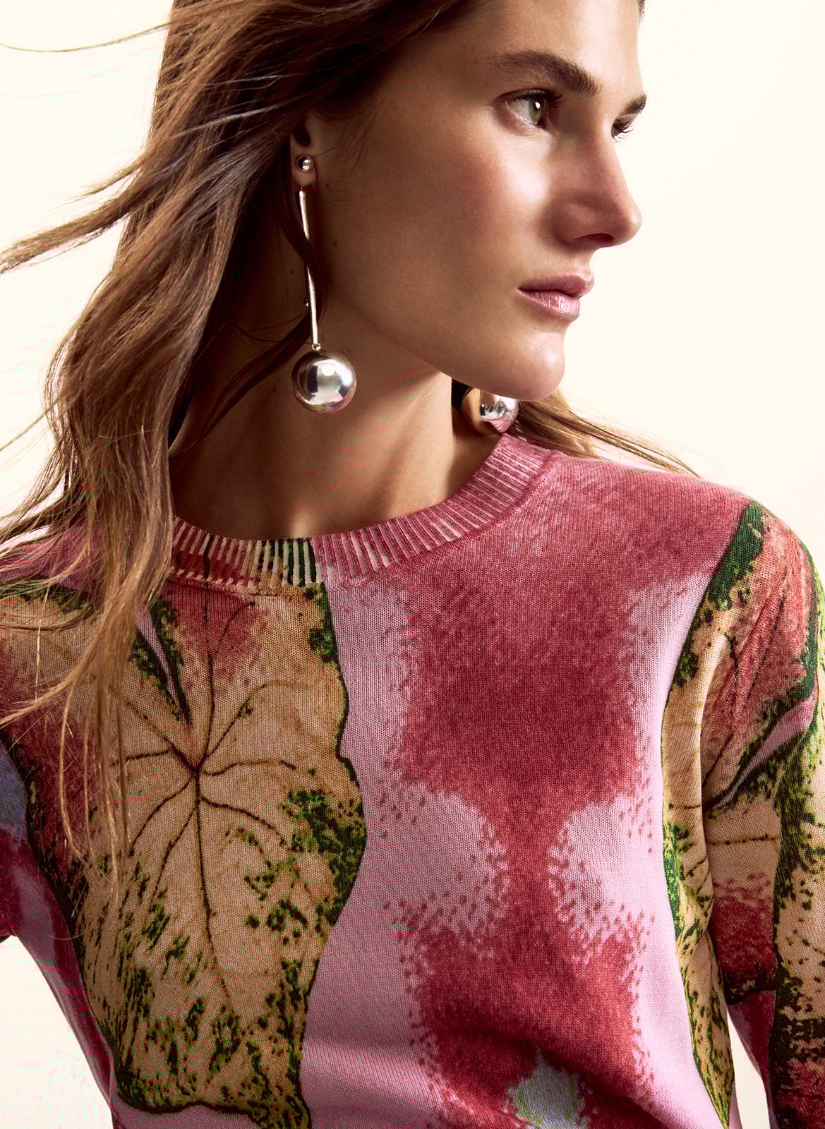 Rechte trui met ronde hals en print DESIGUAL Rood