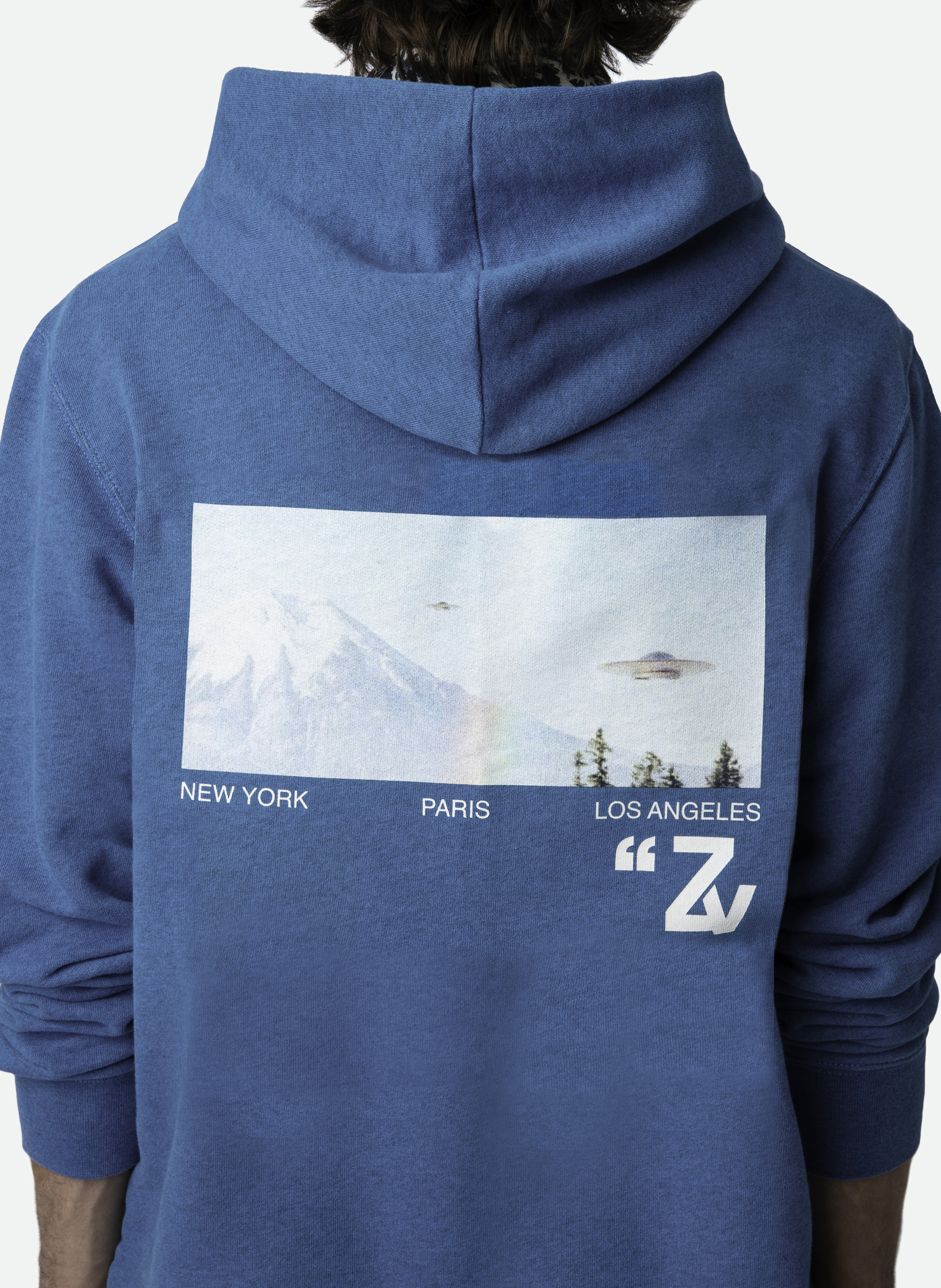 Oversize-Kapuzensweatshirt aus Baumwoll-Mix ZADIG&VOLTAIRE Blau