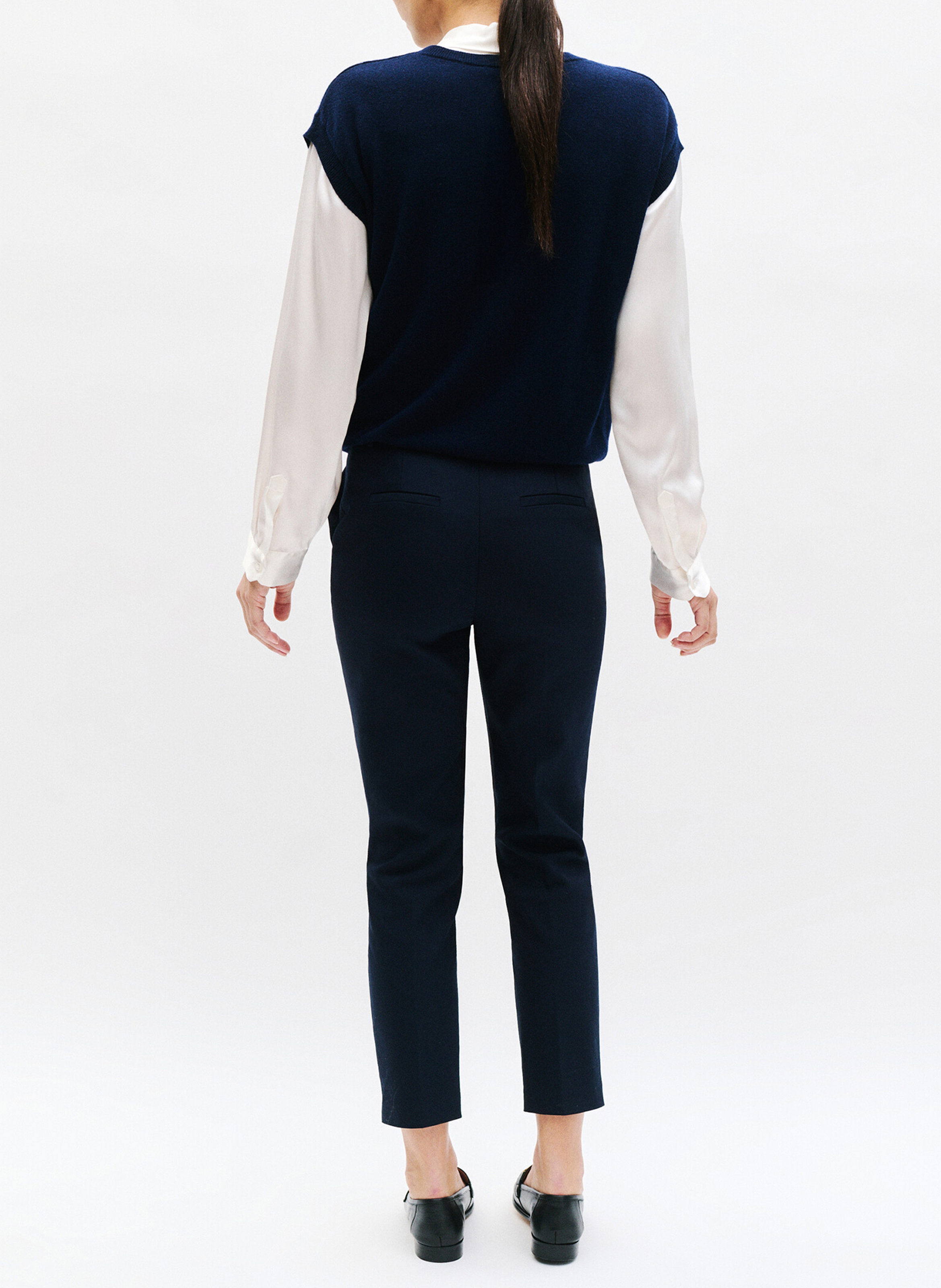 Broek met toelopende pijpen | katoenblend CAROLL Blauw