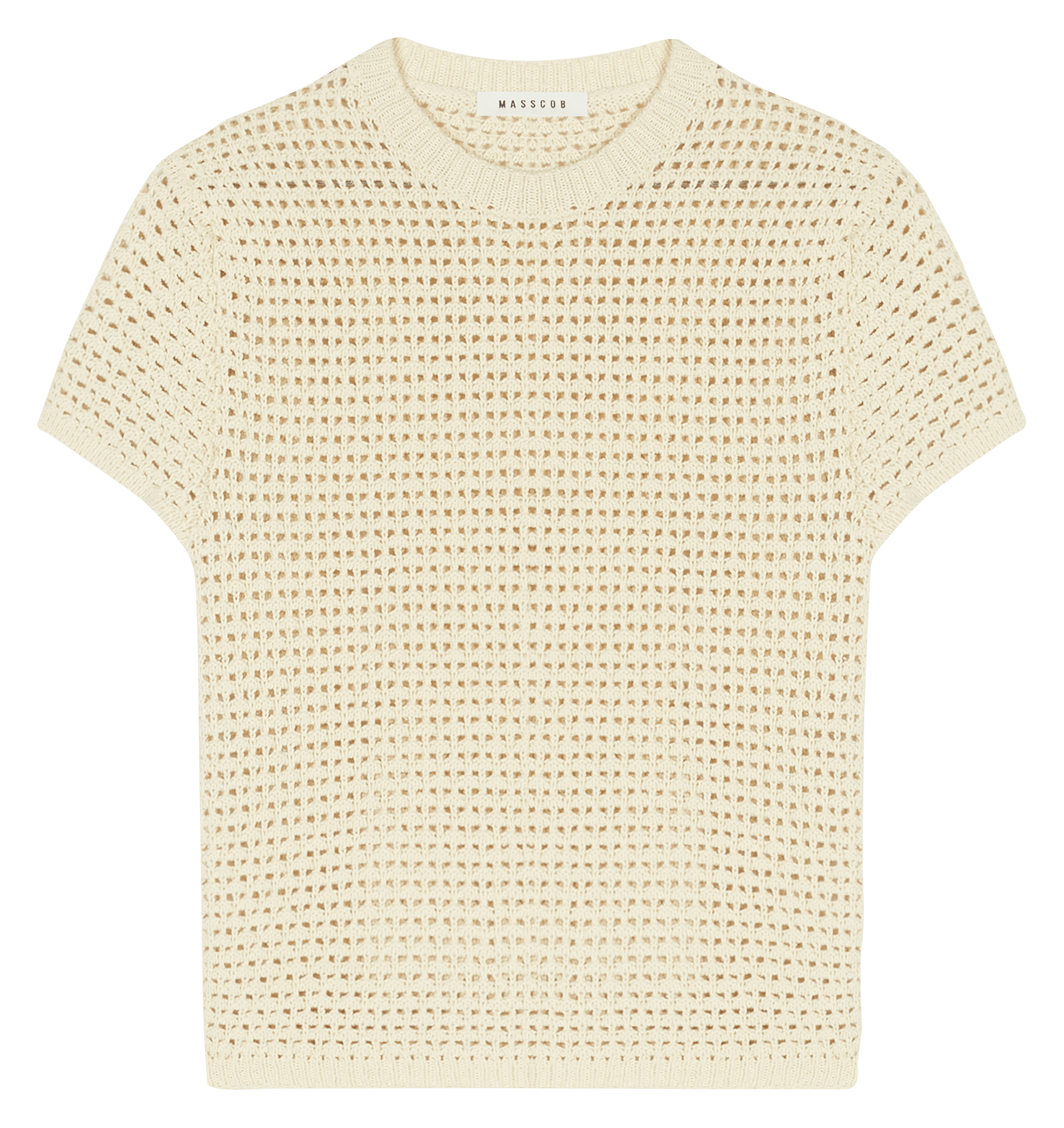 Rechte zijden trui met ronde hals MASSCOB Beige