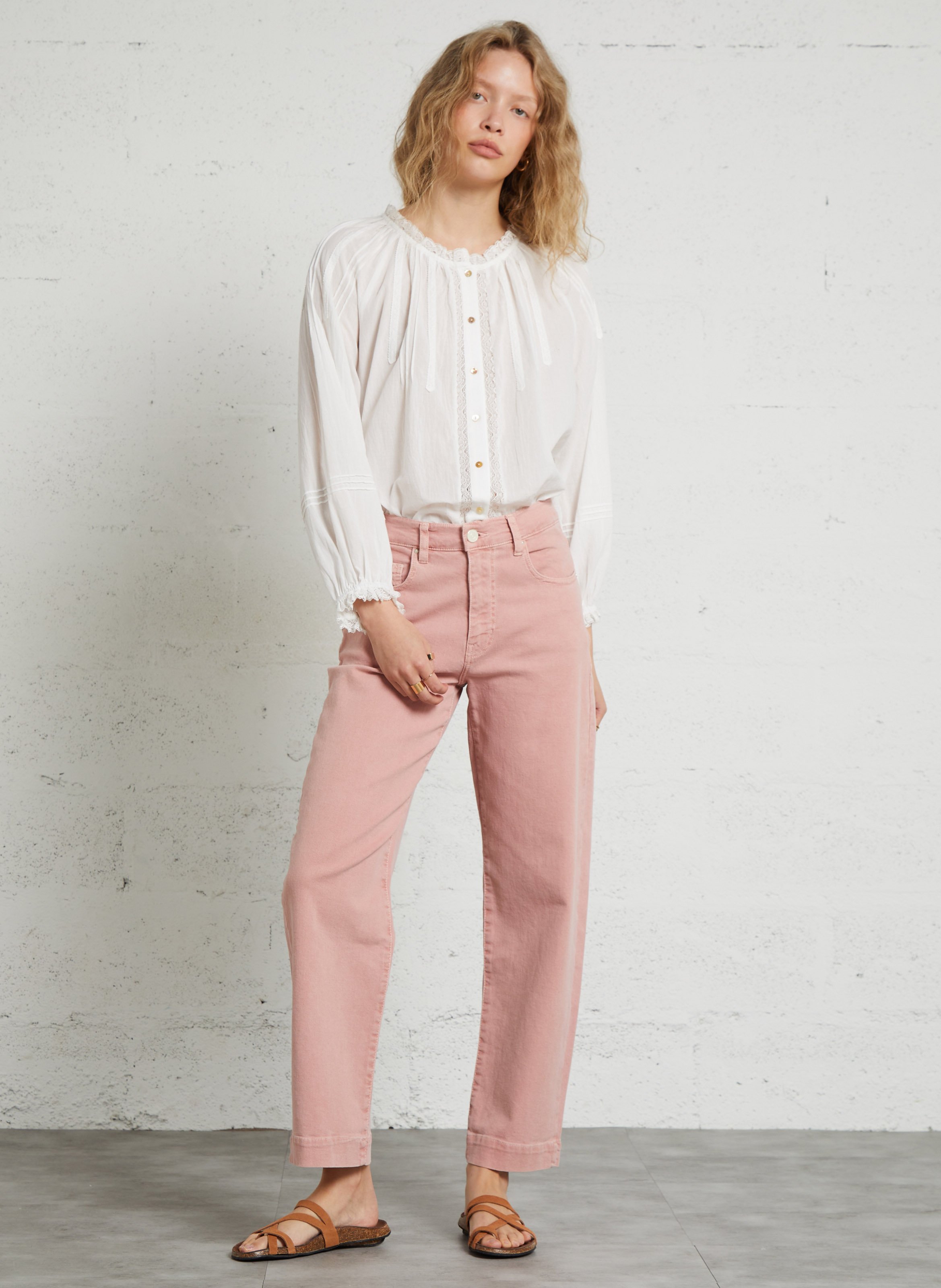 Cotton-blend boyfit jeans SUD EXPRESS Pink