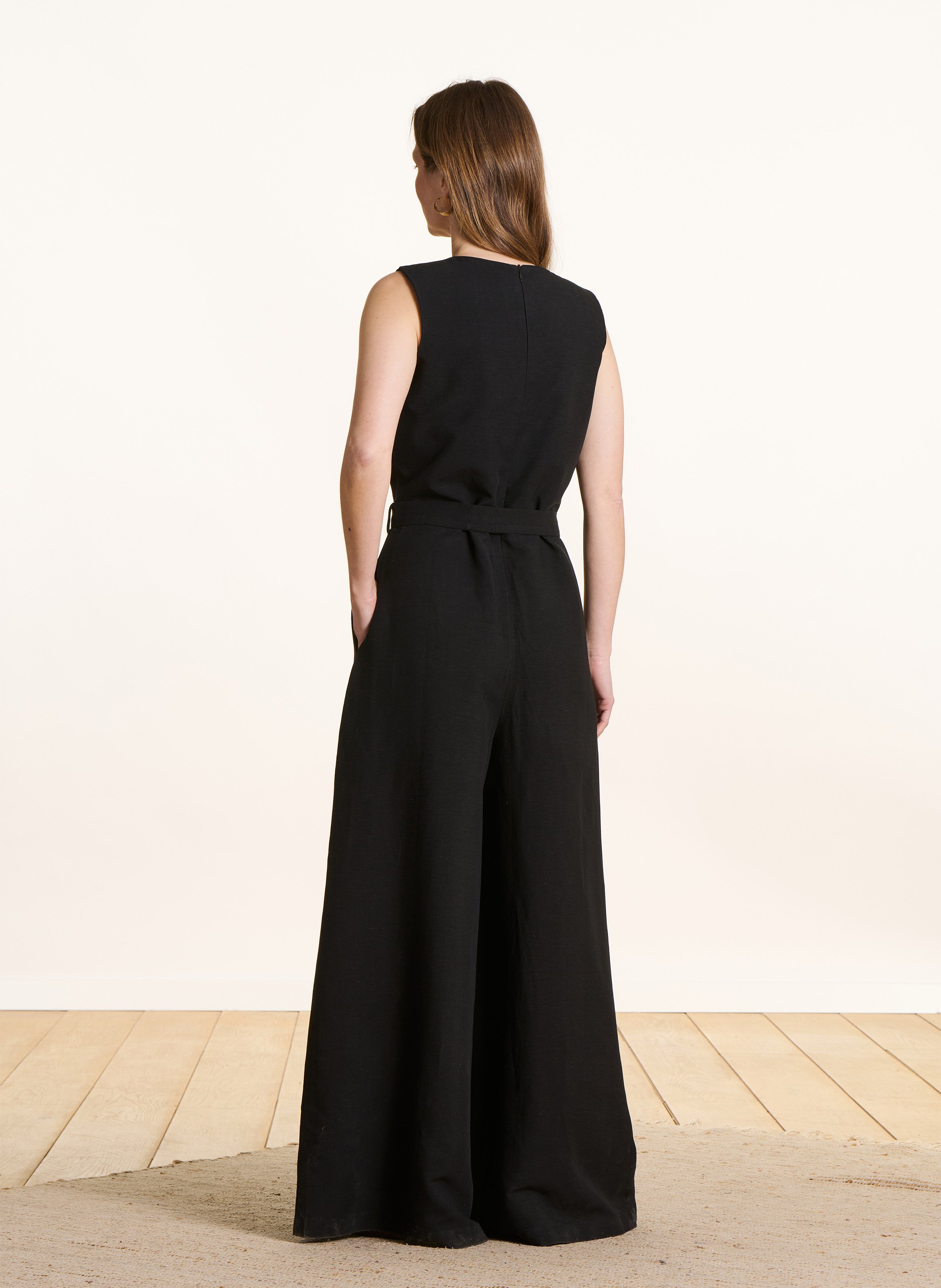 Wide-leg solid color jumpsuit LA FEE MARABOUTEE Black