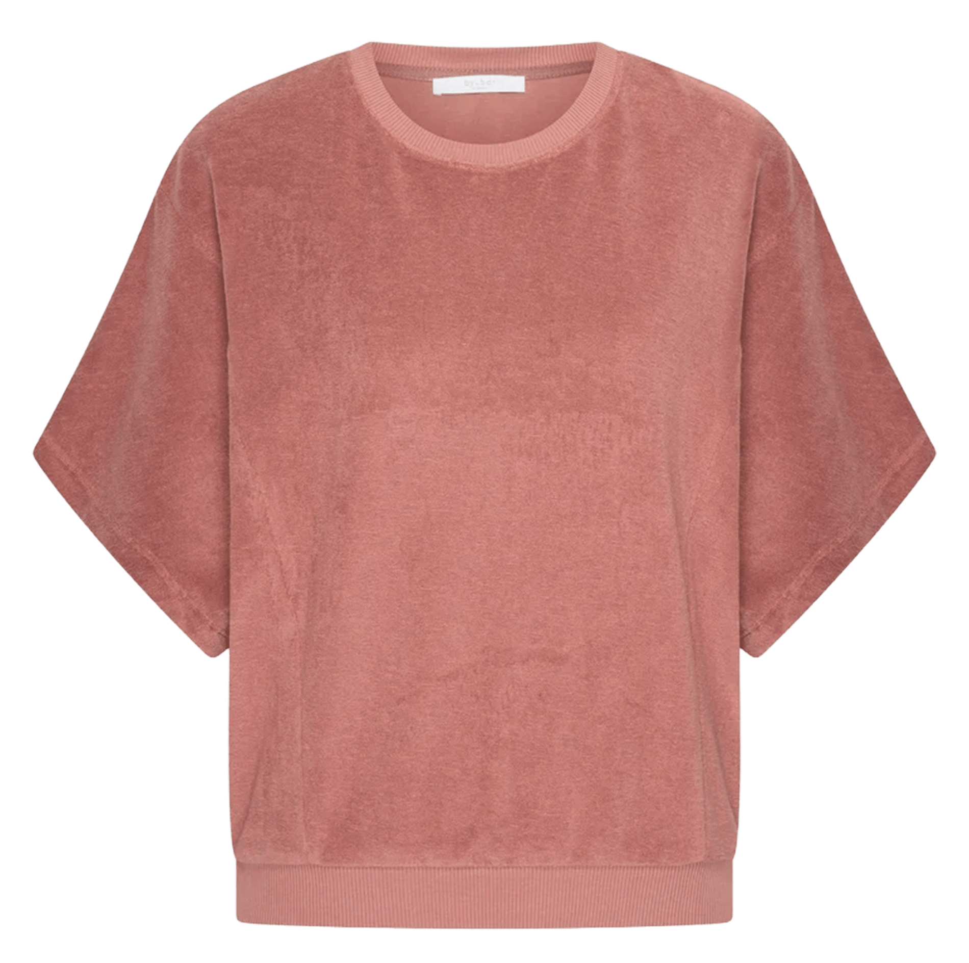 Top droit col rond en coton bio mélangé BY BAR Rose