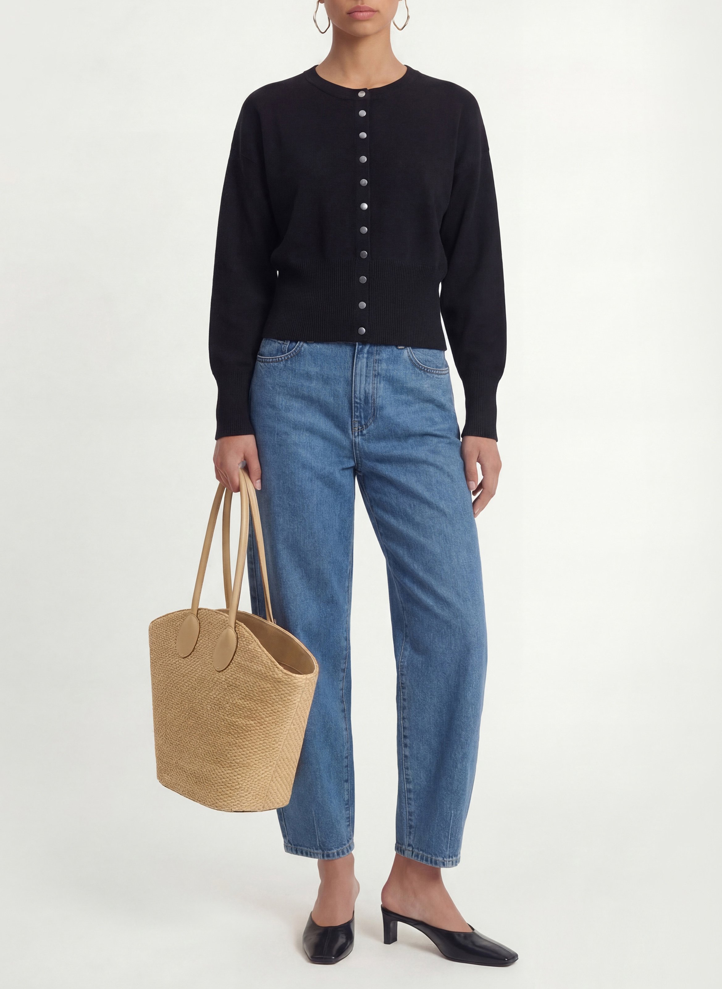 Cardigan cintré uni col rond KOOKAI Noir