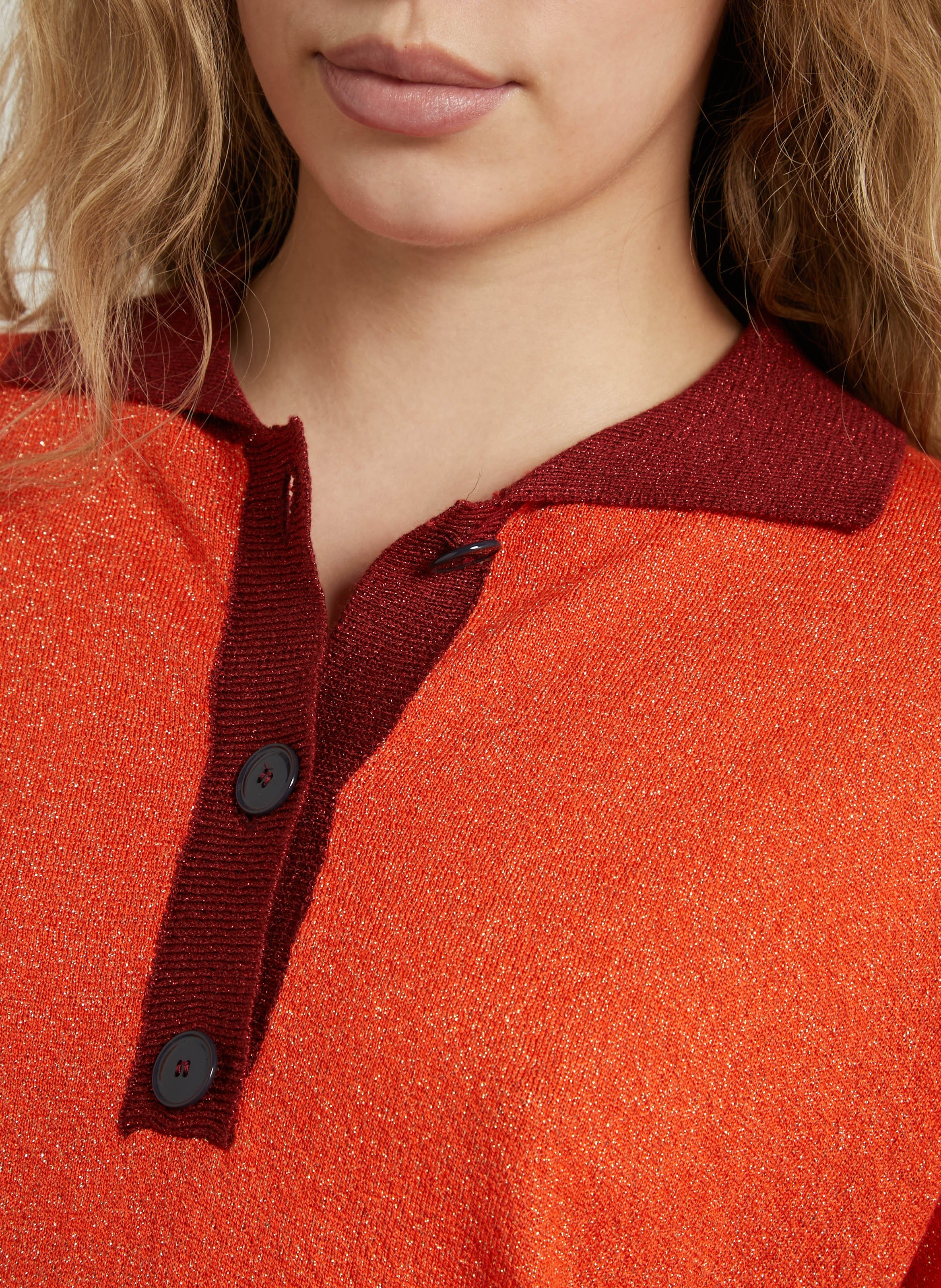 Pull droit métallisé LEON & HARPER Orange