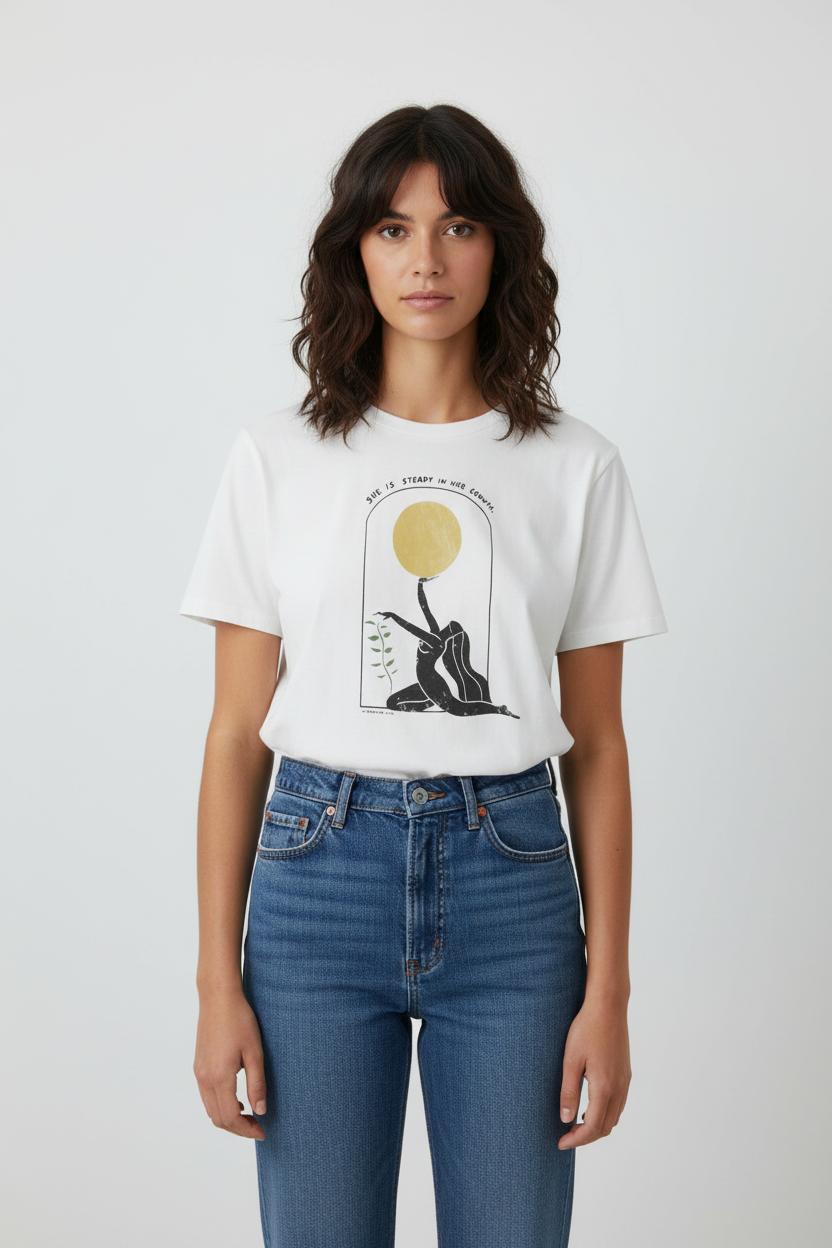 Tommy Badge T-shirt SEZANE - Seconde main Beige