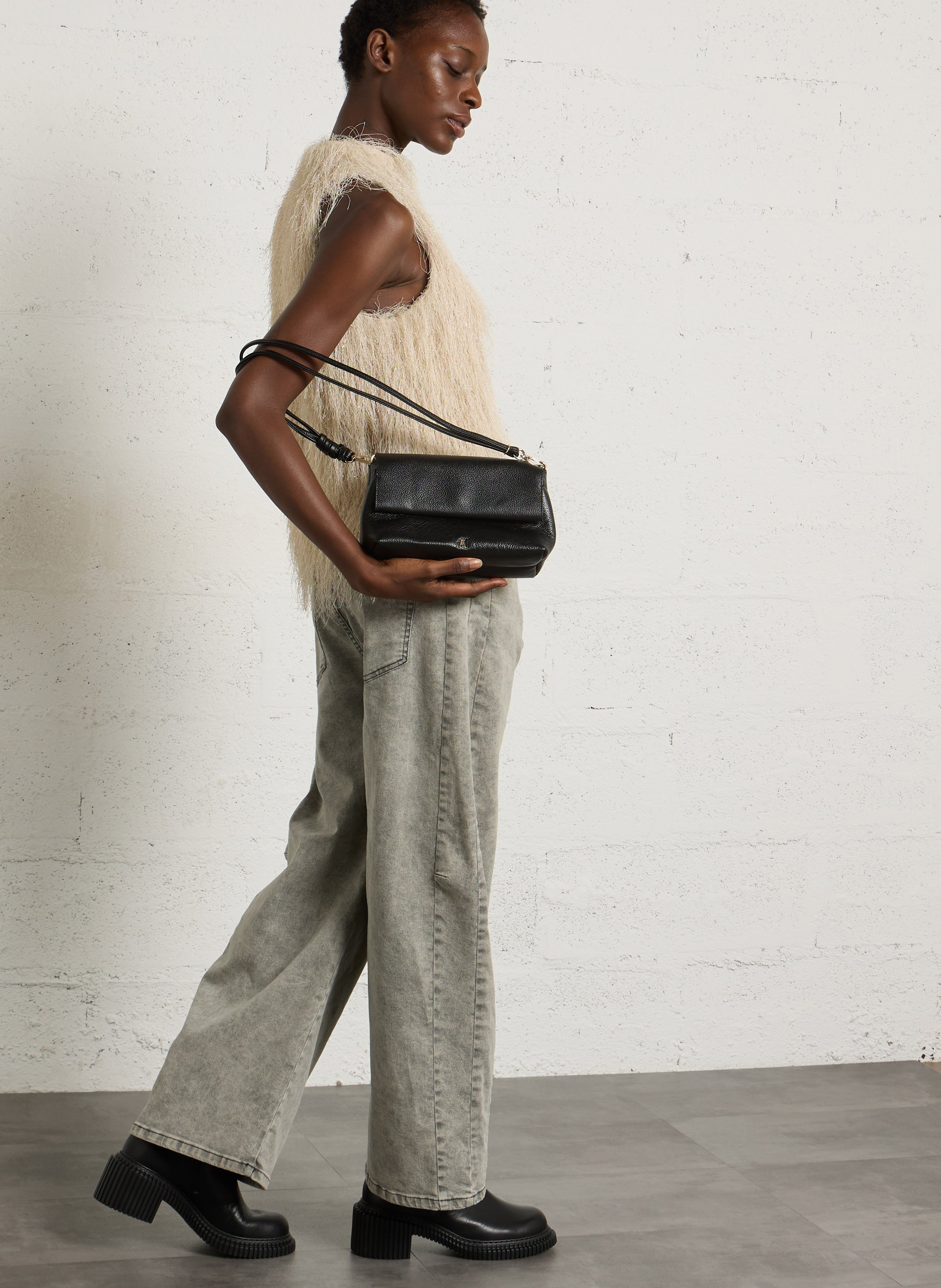 Dori leather shoulder bag CRAIE STUDIO Black
