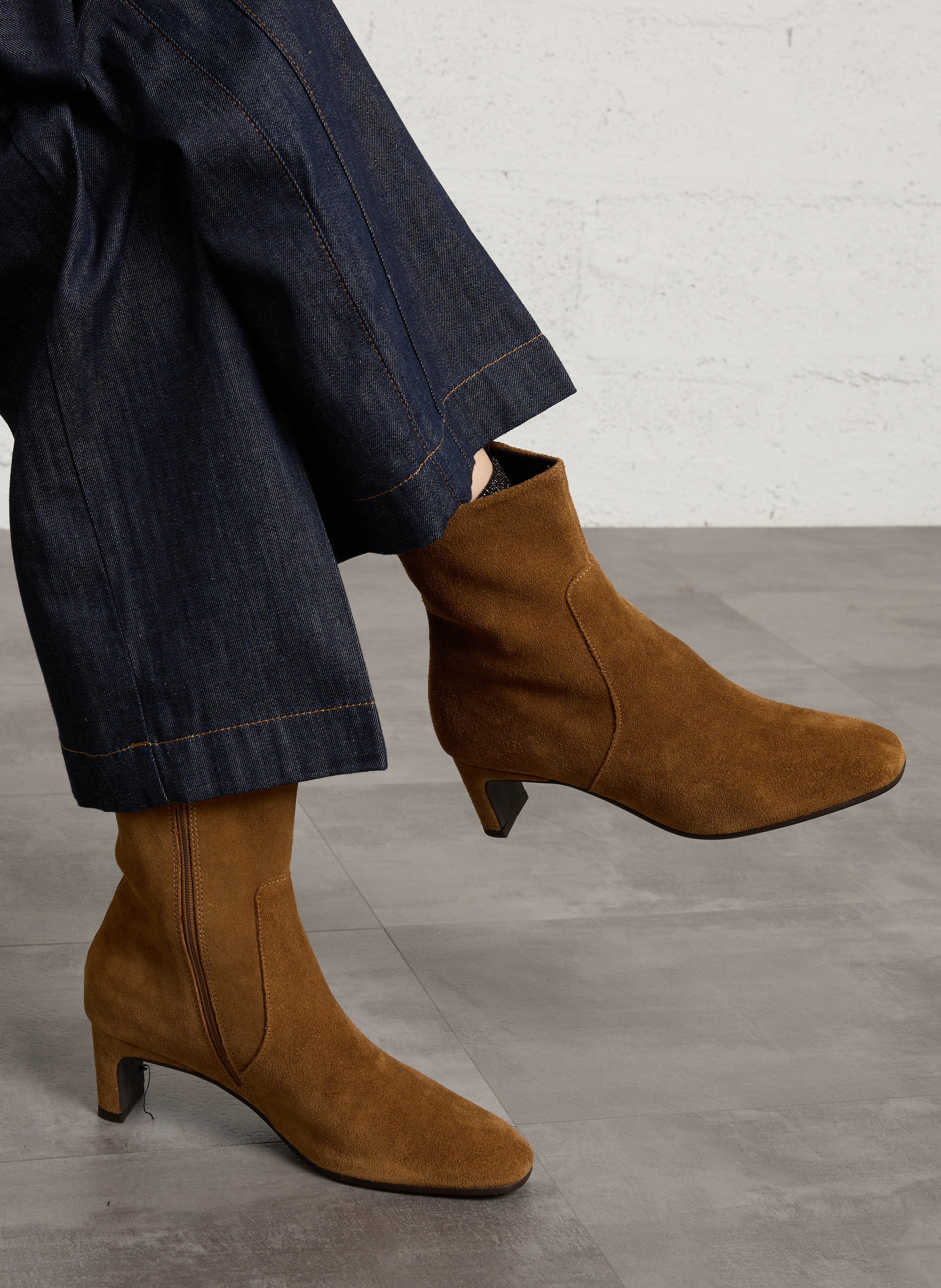 Leather mid-calf boots MELLOW YELLOW Beige
