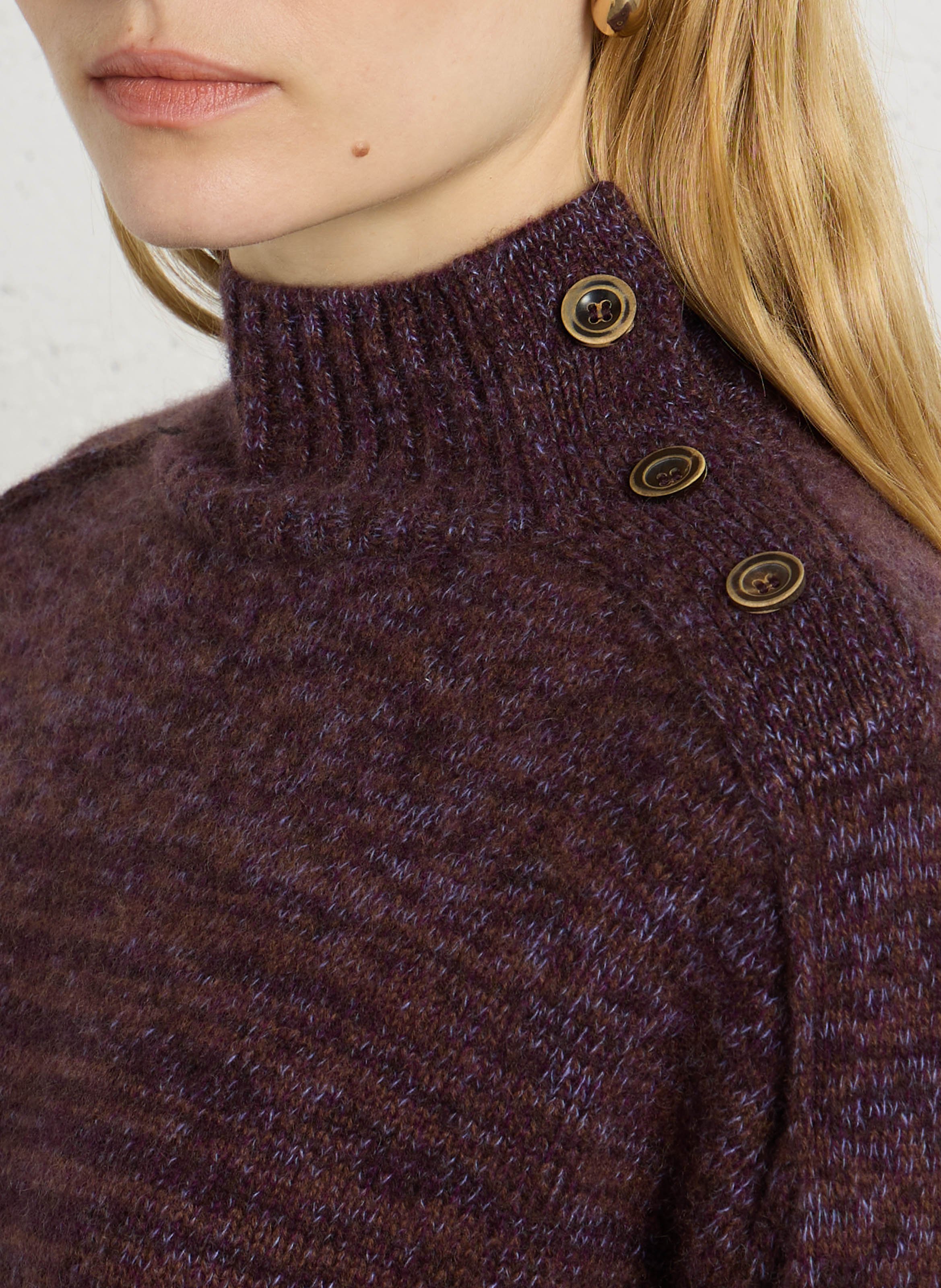 Long-sleeved cashmere sweater MAISON 123 Purple